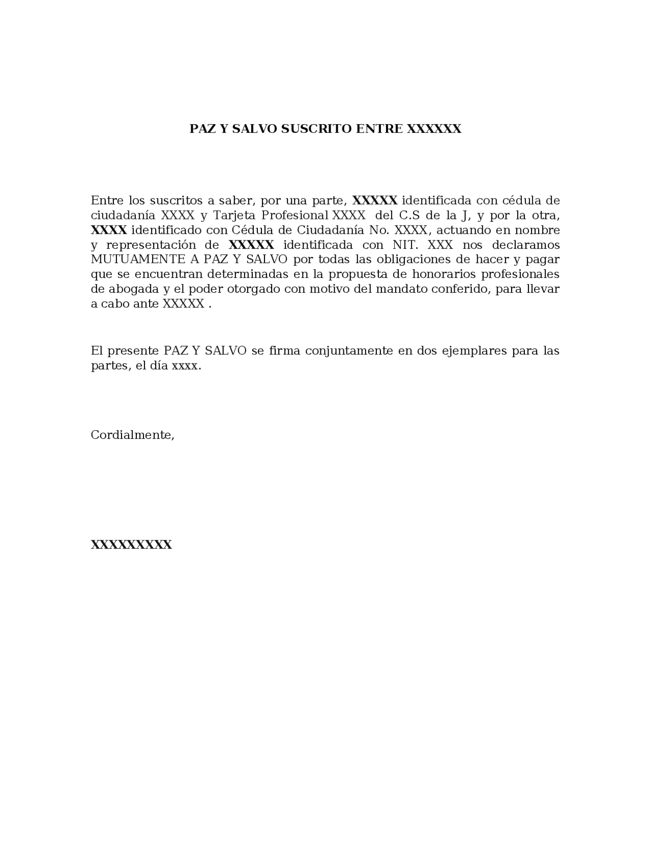 Modelo De Carta De Autorizacion Certificado De Paz Y Salvo My Xxx ...