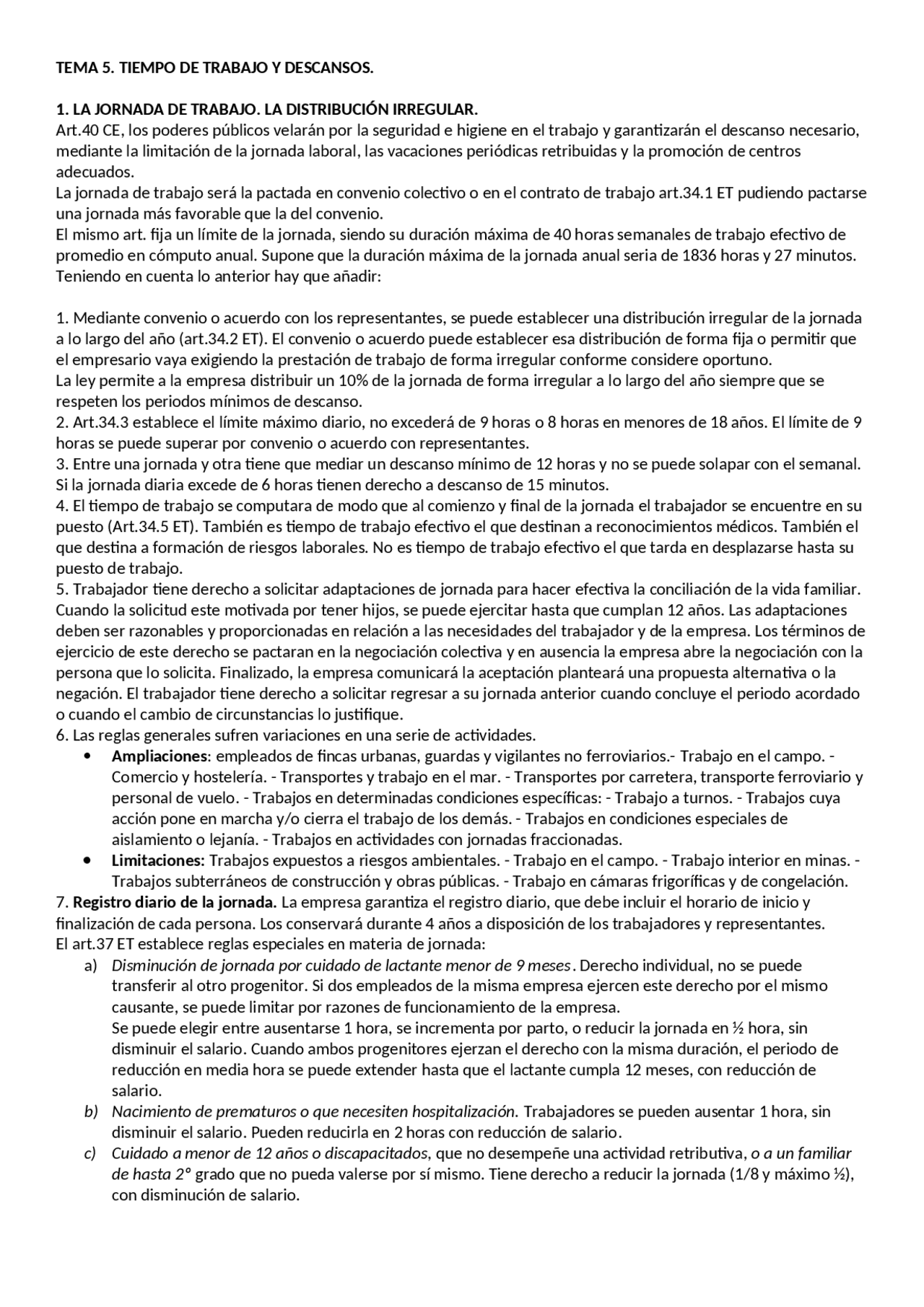 Tema 5 derecho del trabajo facultad derecho ucm - Docsity