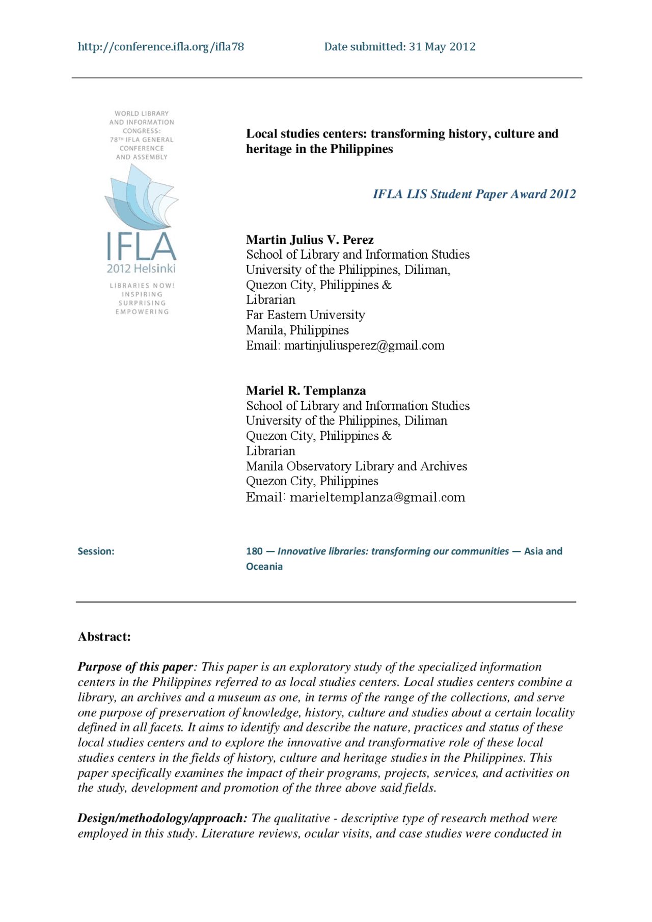 Local studies centers: transforming history, culture and heritage in ...