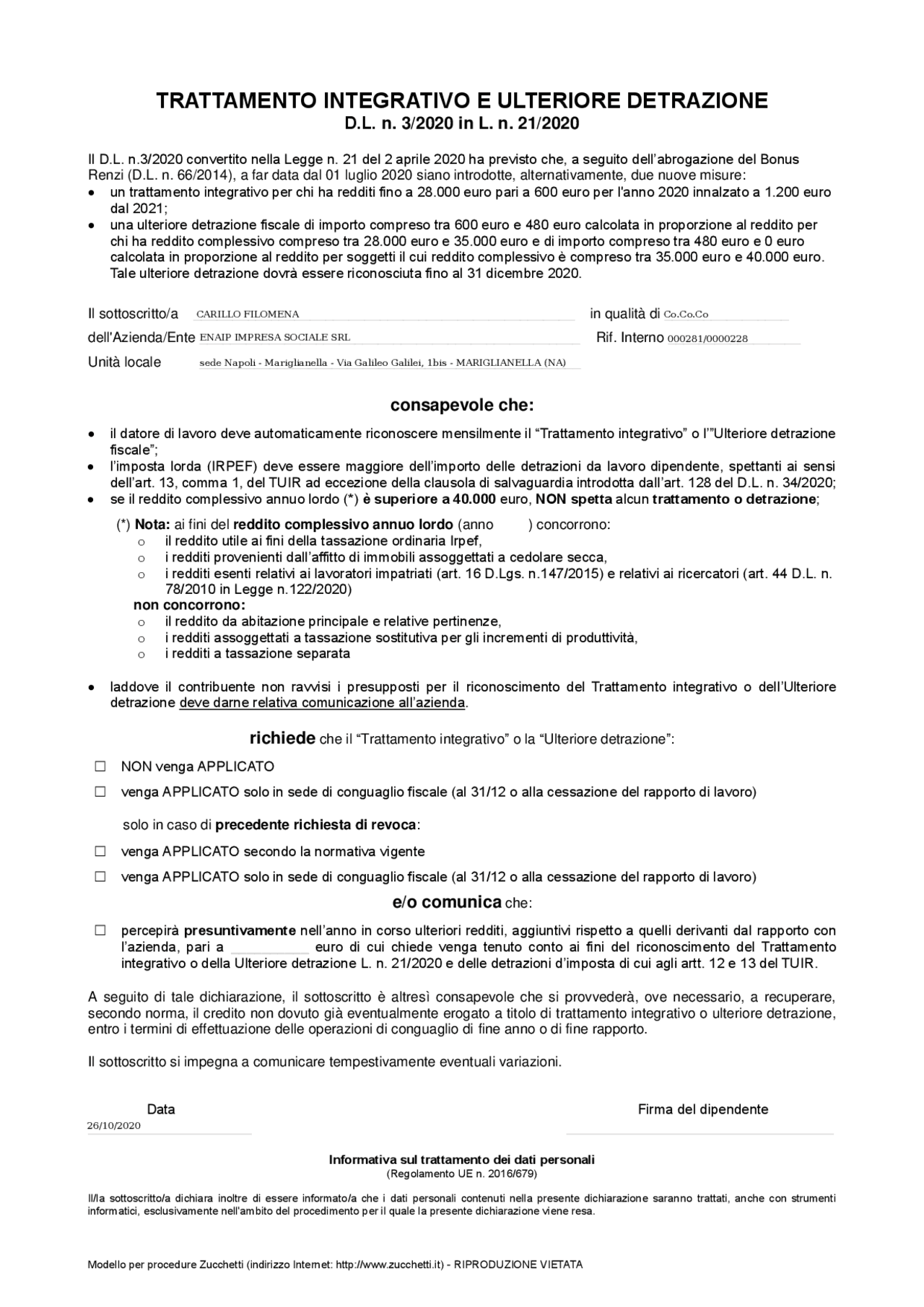Trattamento Integrativo Dei Dati Docsity trattamento-integrativo-dei-dati-docsity