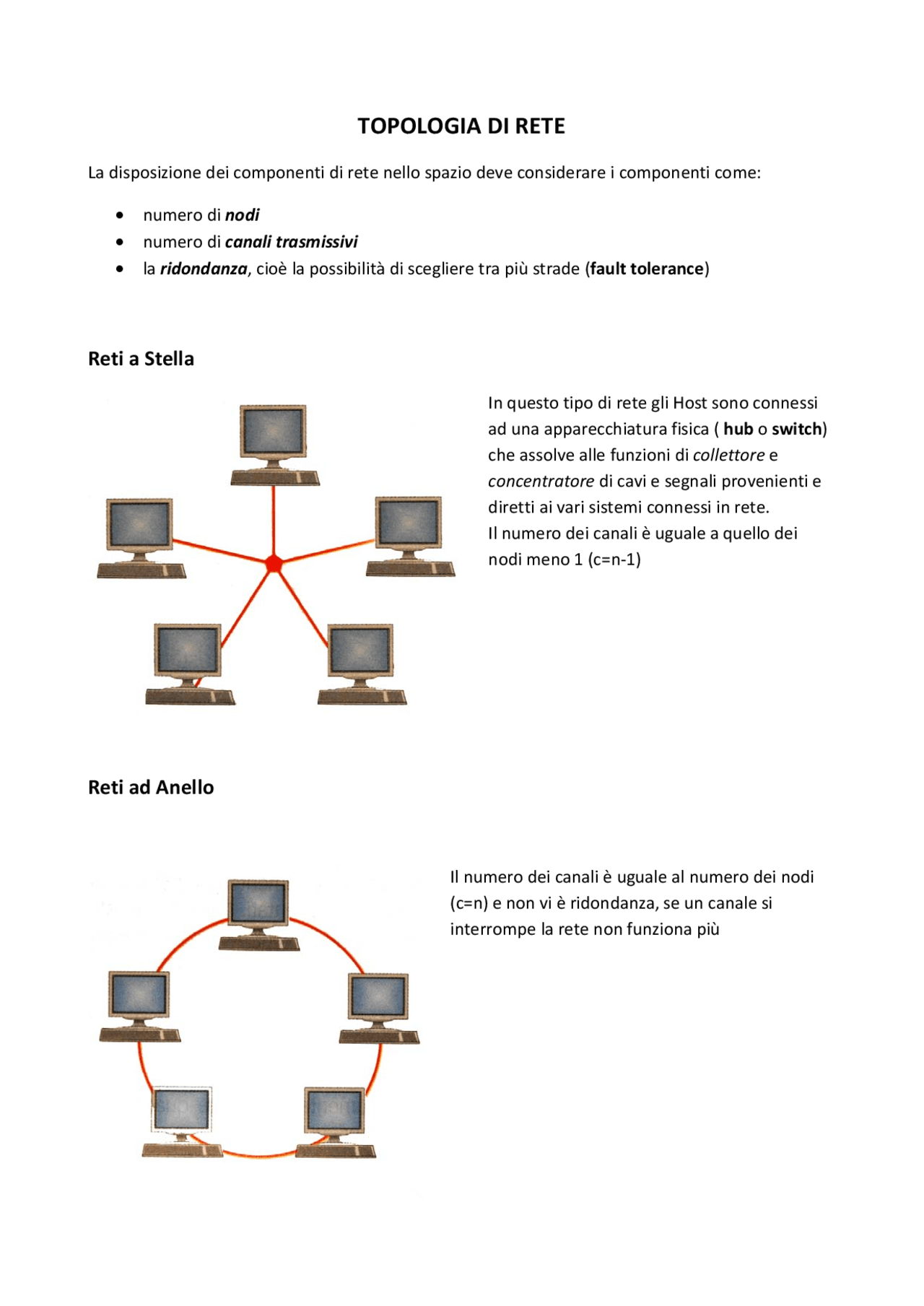 Topologie di reti informatiche - Docsity