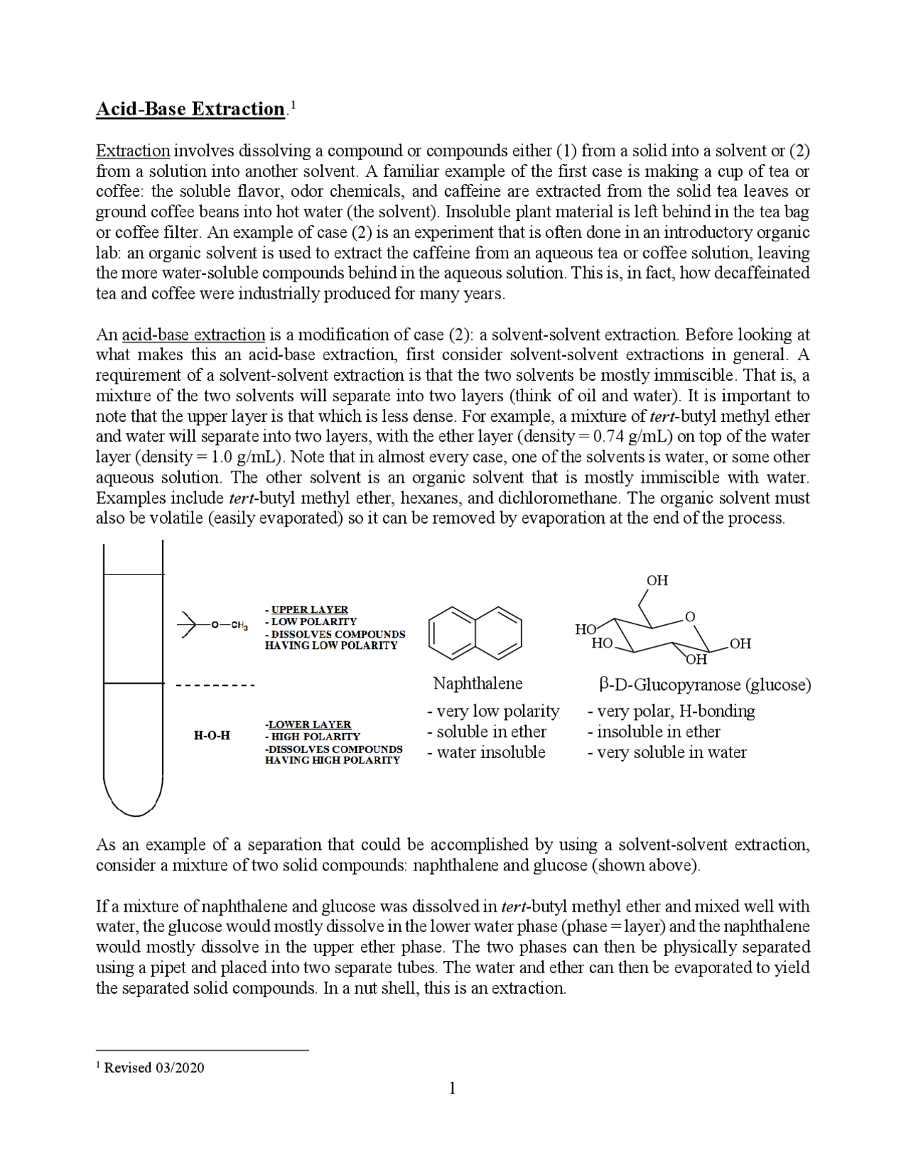 Step by Step AcidBase Extraction Lab Manual Lab Reports Organic