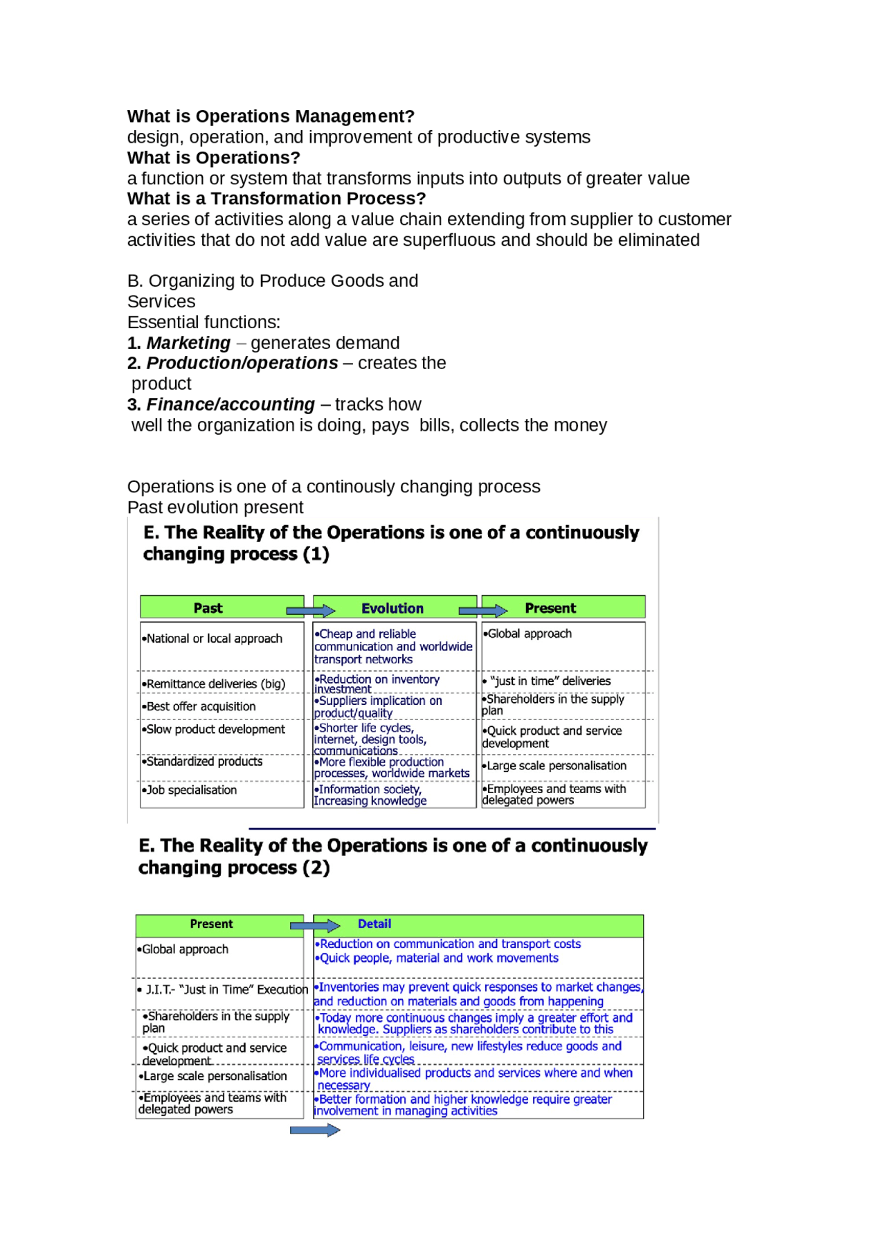 What is Operations Management design - Docsity