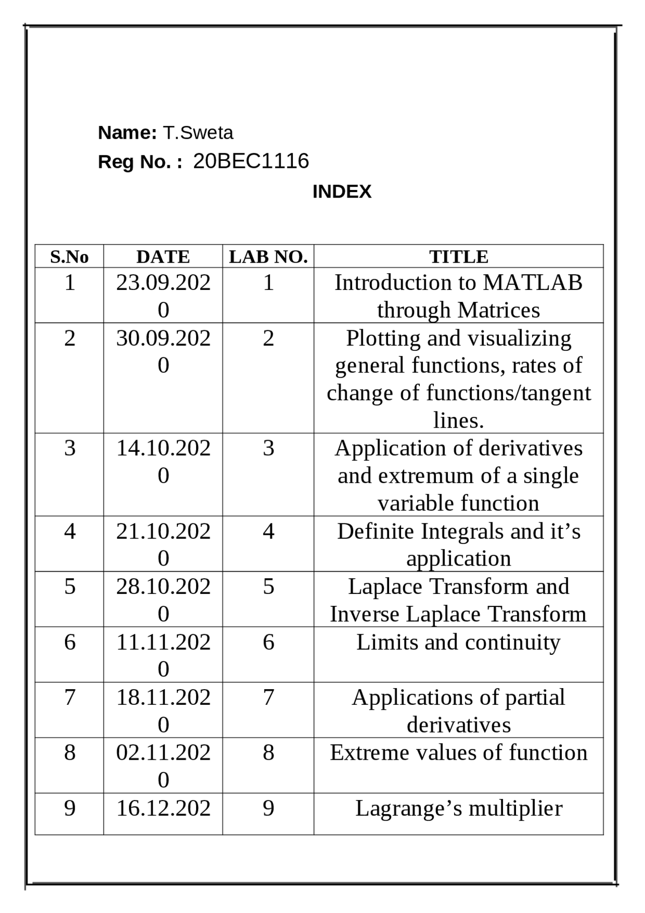 Matlab codes and maths notes for calculus - Docsity