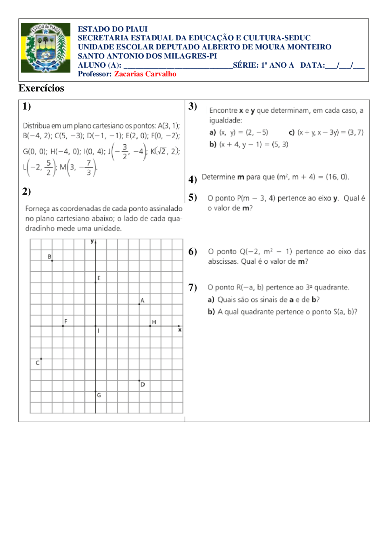 Exercícios de matemática para ensino médio - Docsity