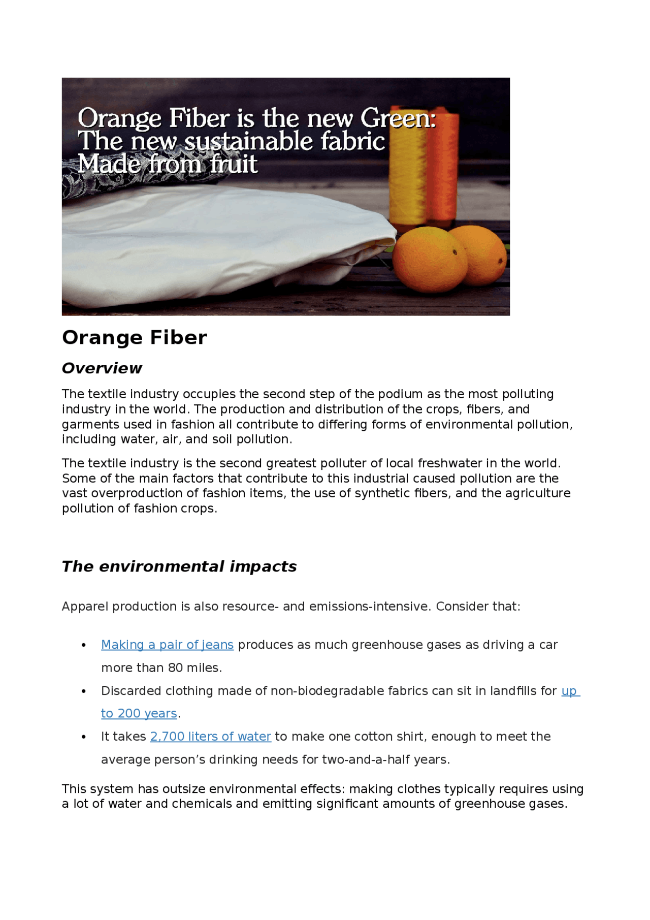 Orange Fiber Caso studio di Economia Circolare Guide, Progetti e