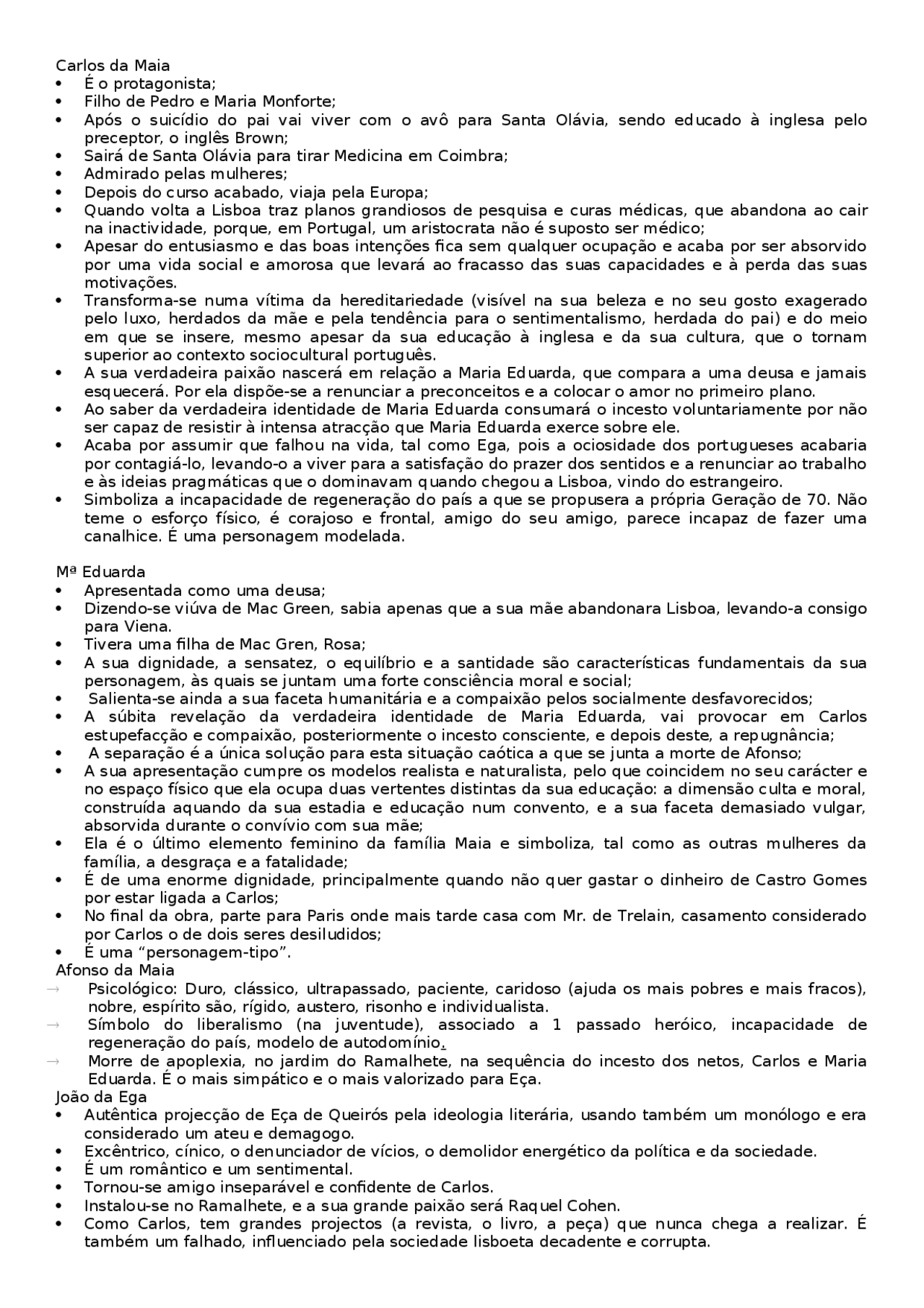 Os Maias Resumo Completo Da Obra Docsity