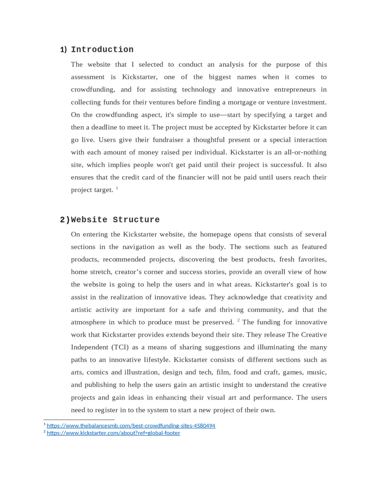 Analysis of Kickstarter - Docsity