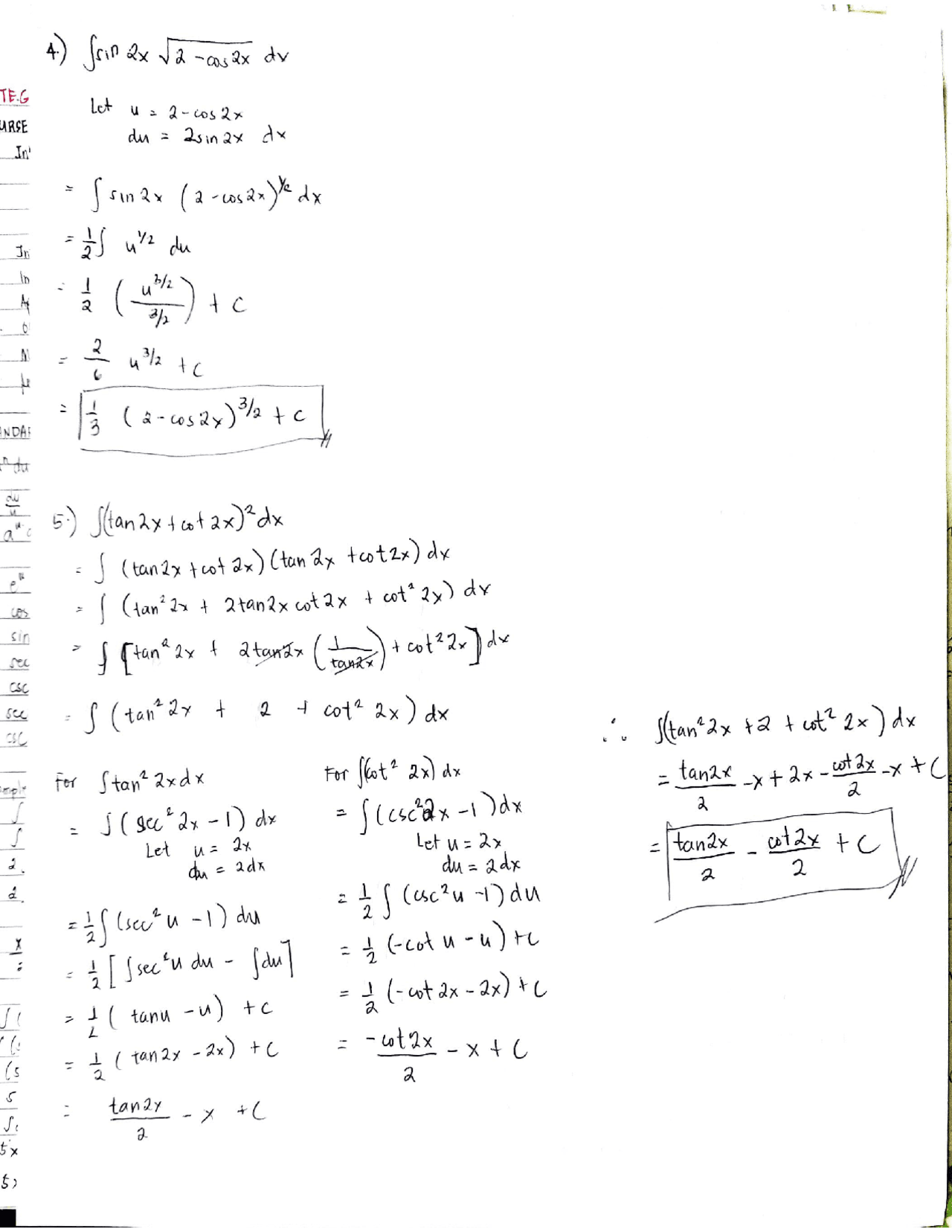 Integral Calculus sample - Docsity