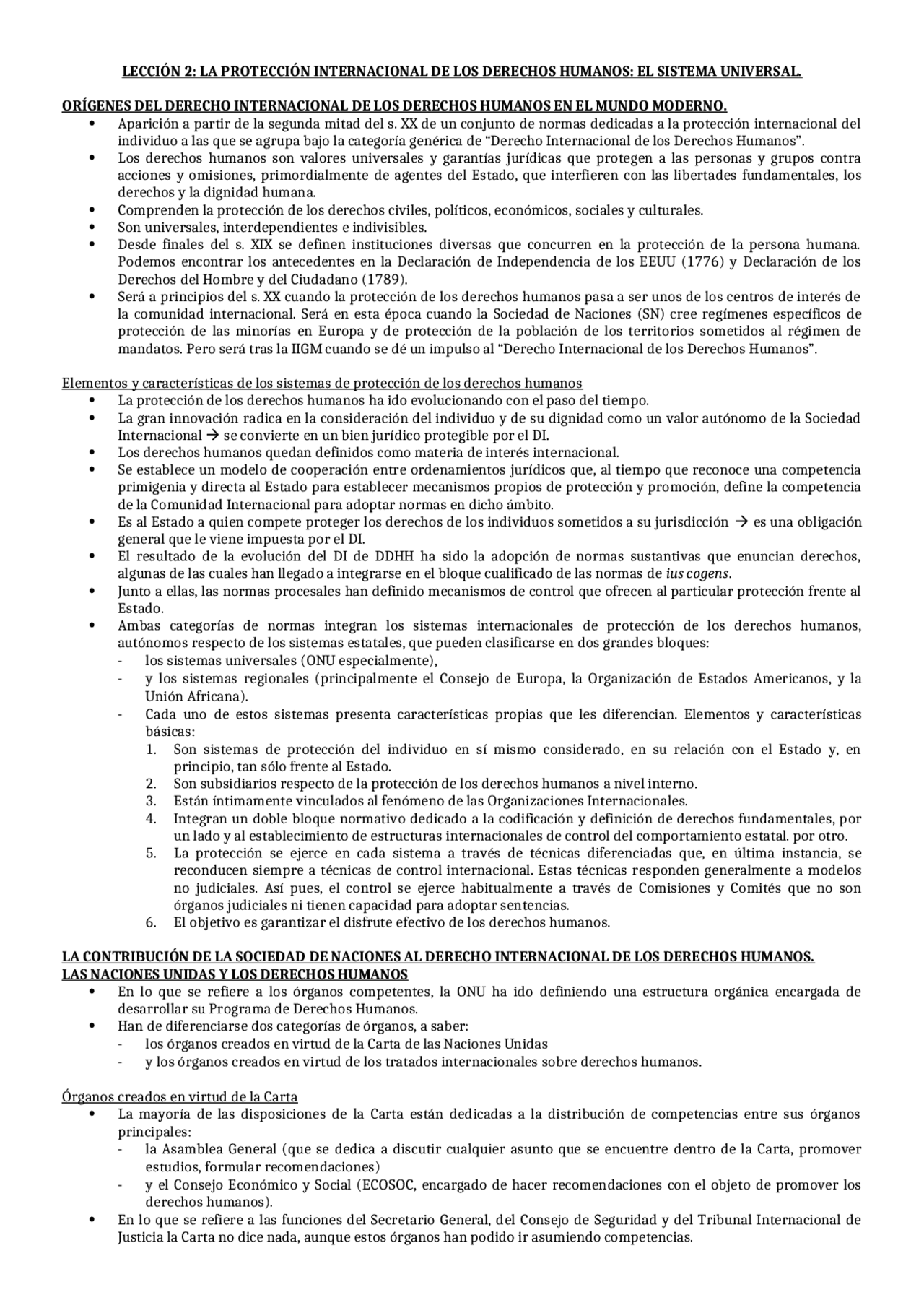 Tema 2: la protección internacional de los derechos humanos | Apuntes ...