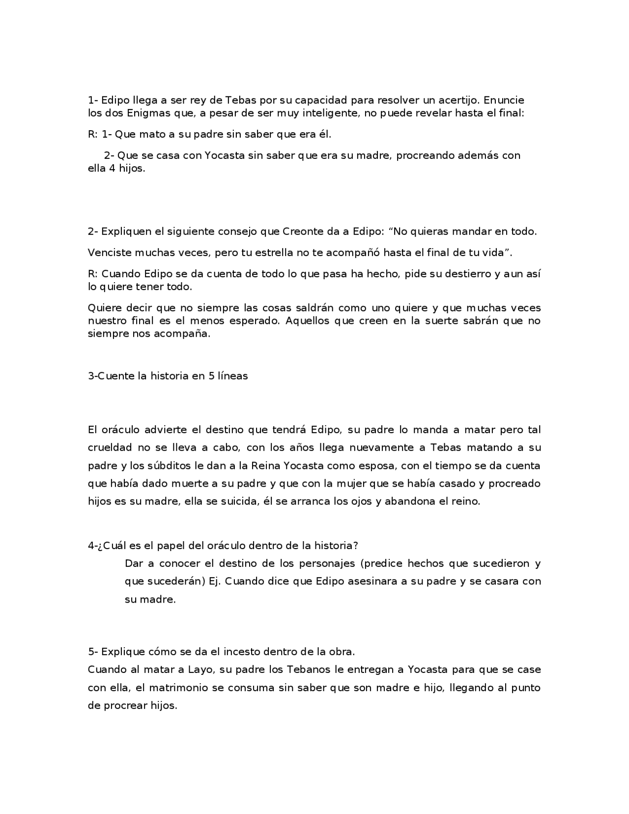 Edipo Rey 2020 De La U Docsity
