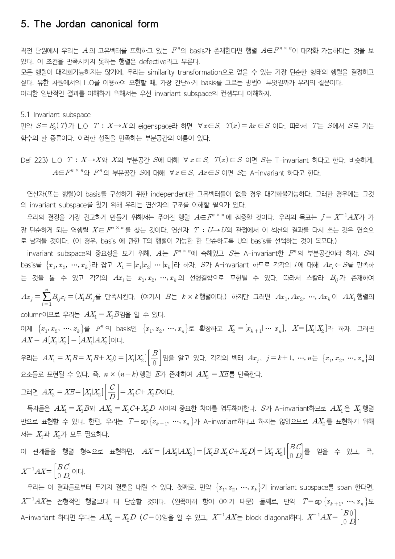 Jordan Conditions Math Linear algebra jordan - Docsity