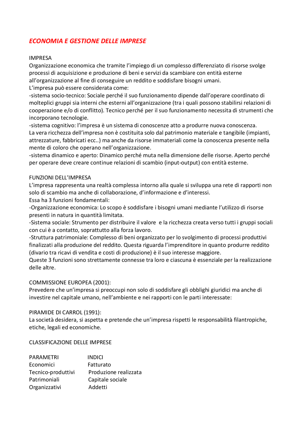 Riassunto " la gestione dell'impresa " Sciarelli | Sintesi del corso di ...