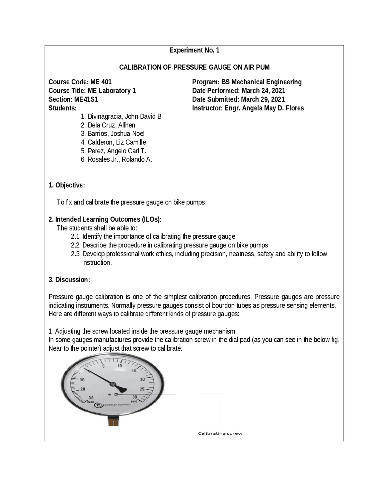 Lab 1 measurement format - Docsity