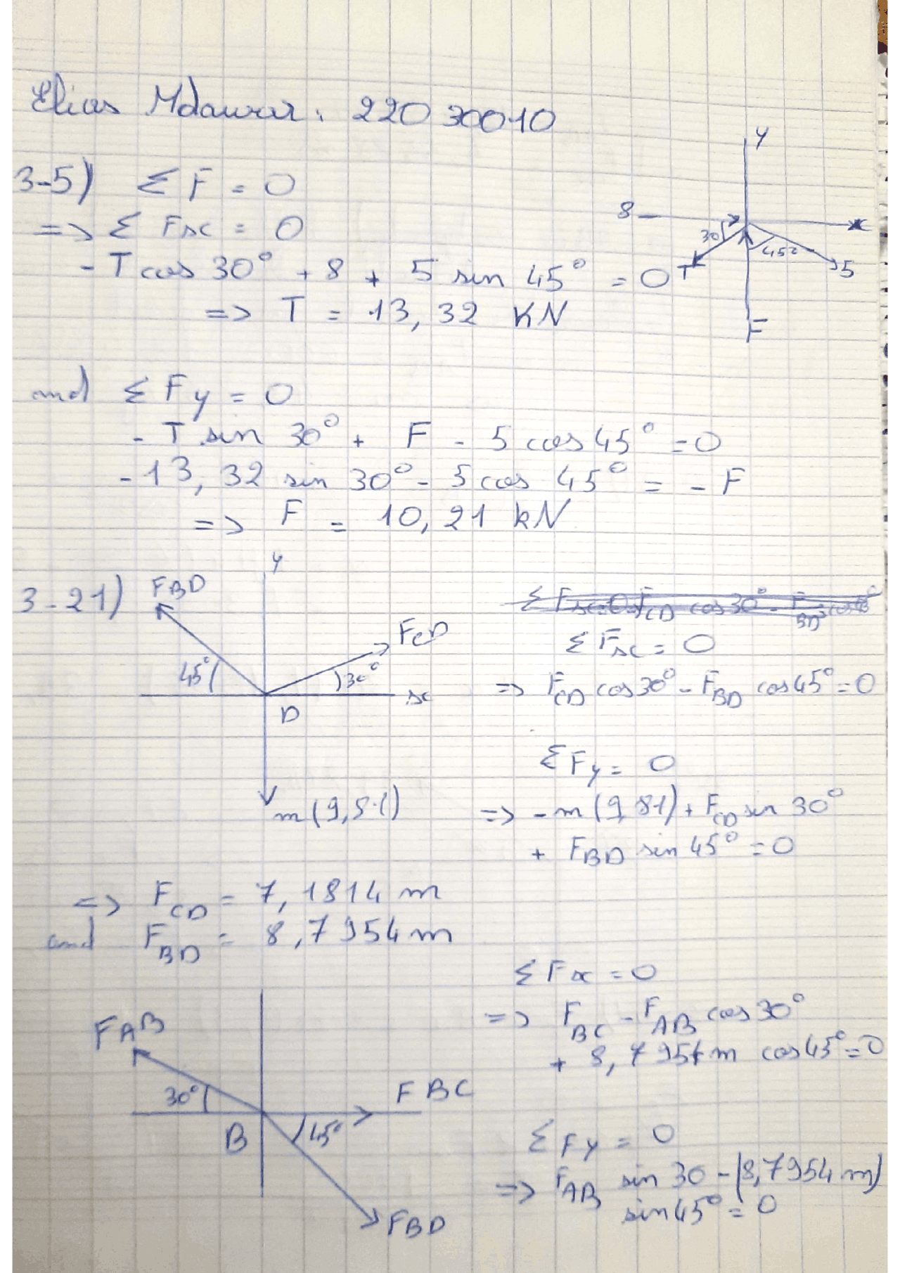 Statics assignment solution - Docsity