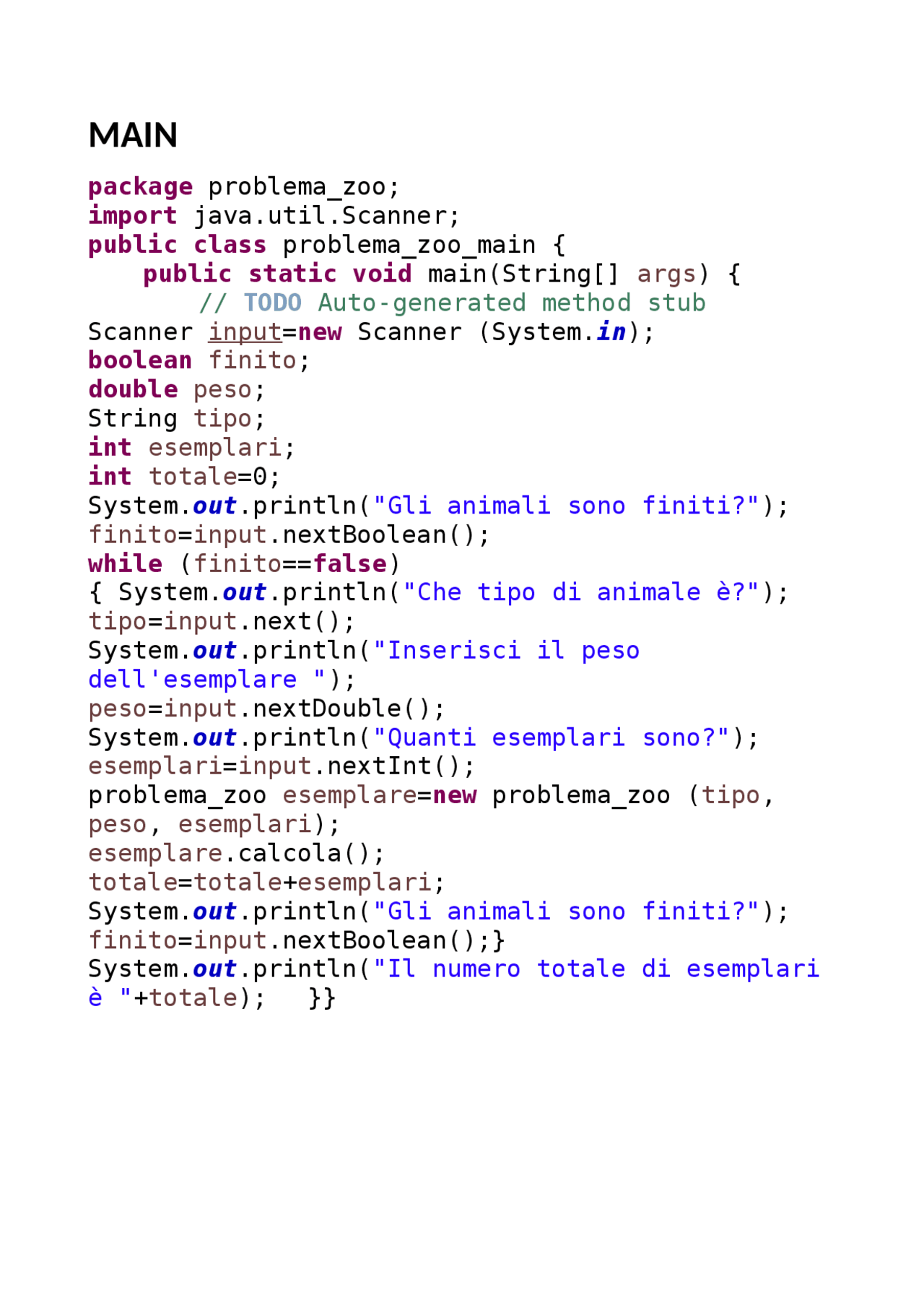 PROBLEMA JAVA INFORMATICA | Esercizi di Informatica | Docsity