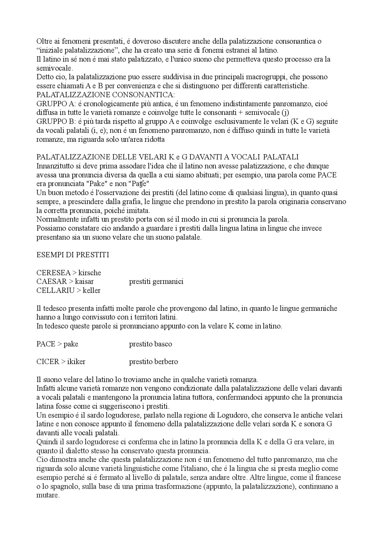 Filologia romanza palatalizzazione consonantica Sbobinature di