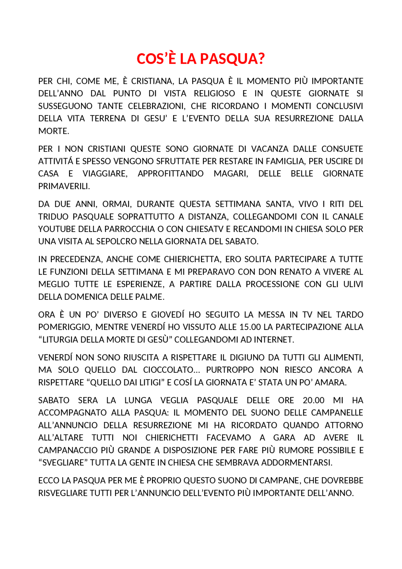 che cosa e la pasqua