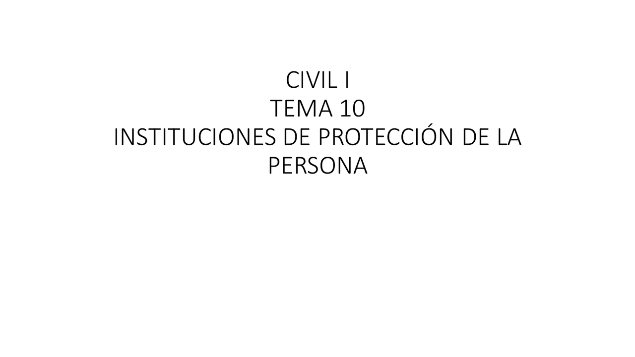 Derecho civil primer curso instituciones protección persona - Docsity