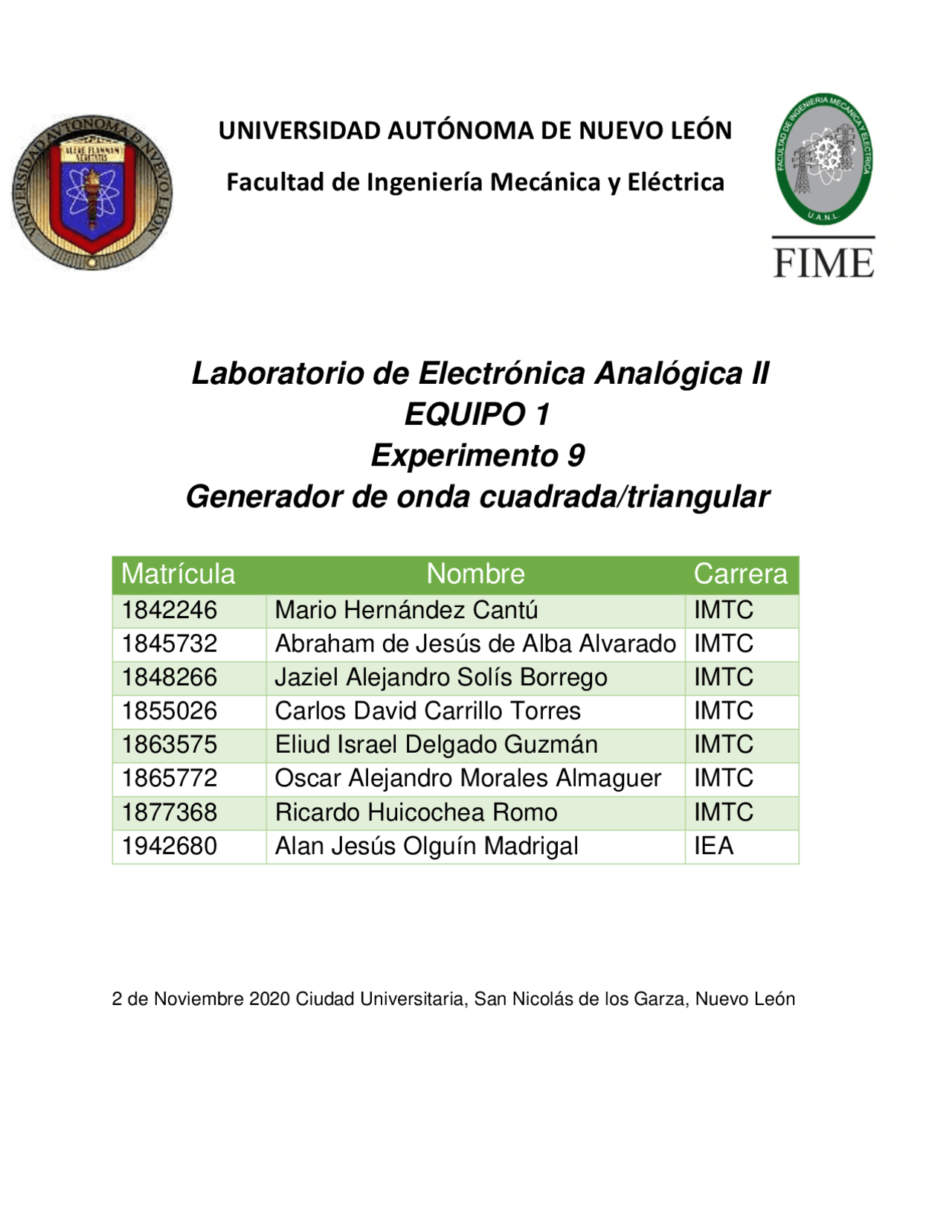 practica 9 de electronica | Esercizi Engineering | Docsity