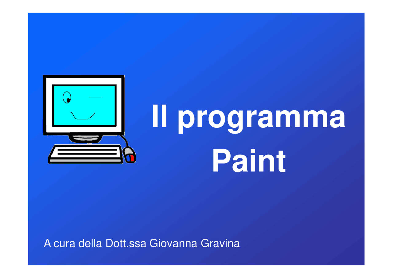 Il programma di disegno Paint - Docsity
