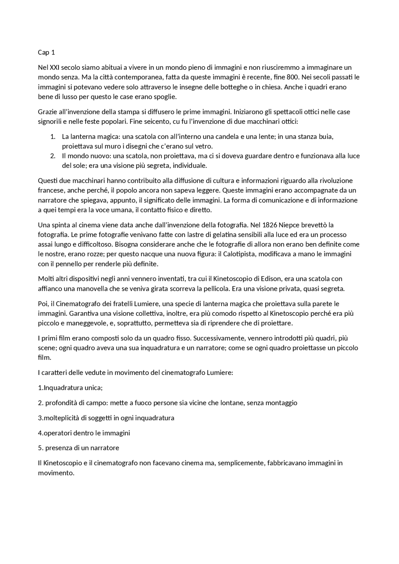 Cinema Fotografia E Televisione Dispense Di Storia Del Cinema Docsity