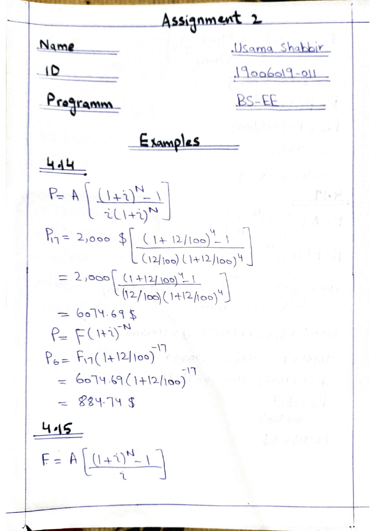 Engineering Economic Assignment - Docsity