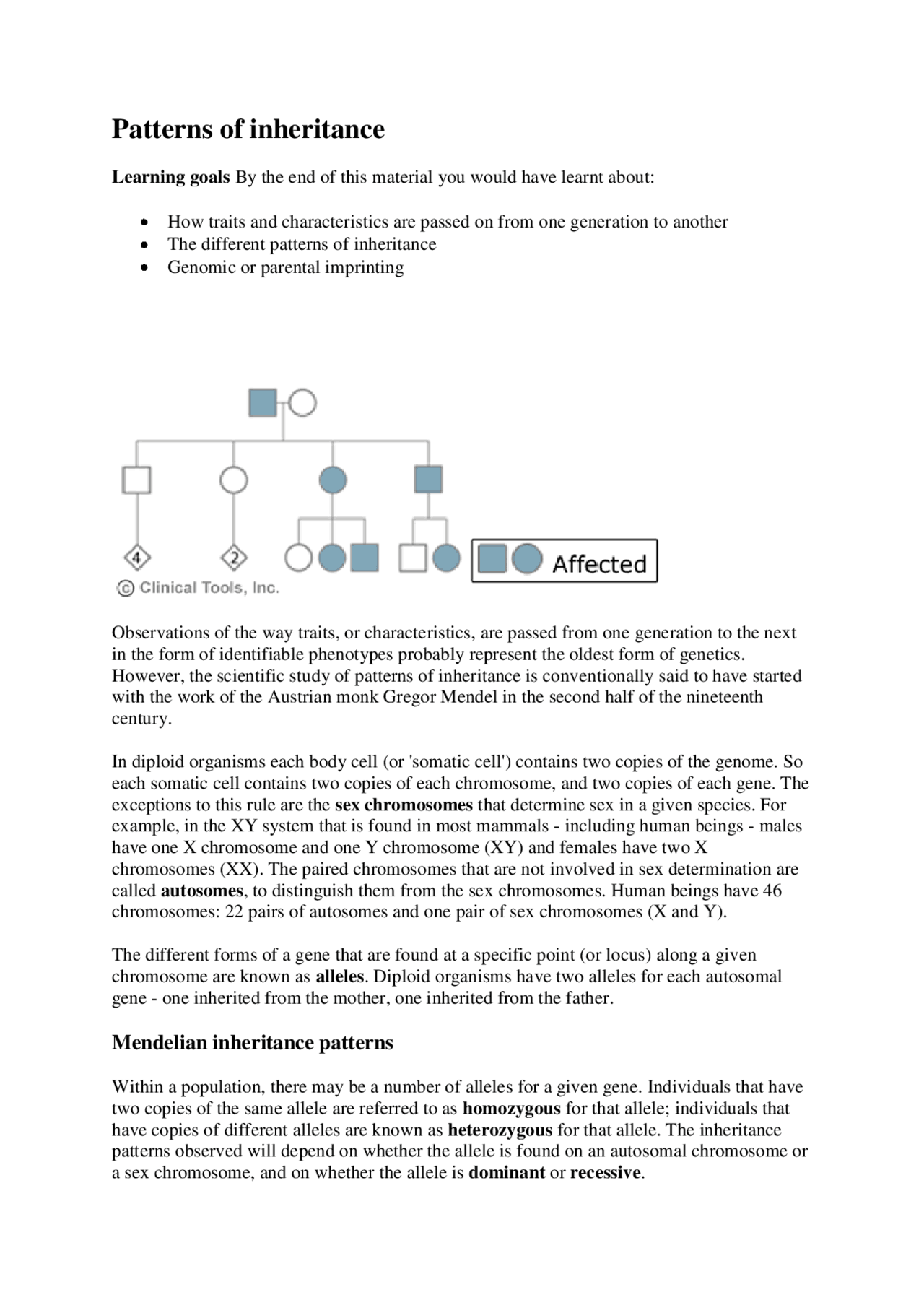 Patterns of Inheritance Worksheet Docsity