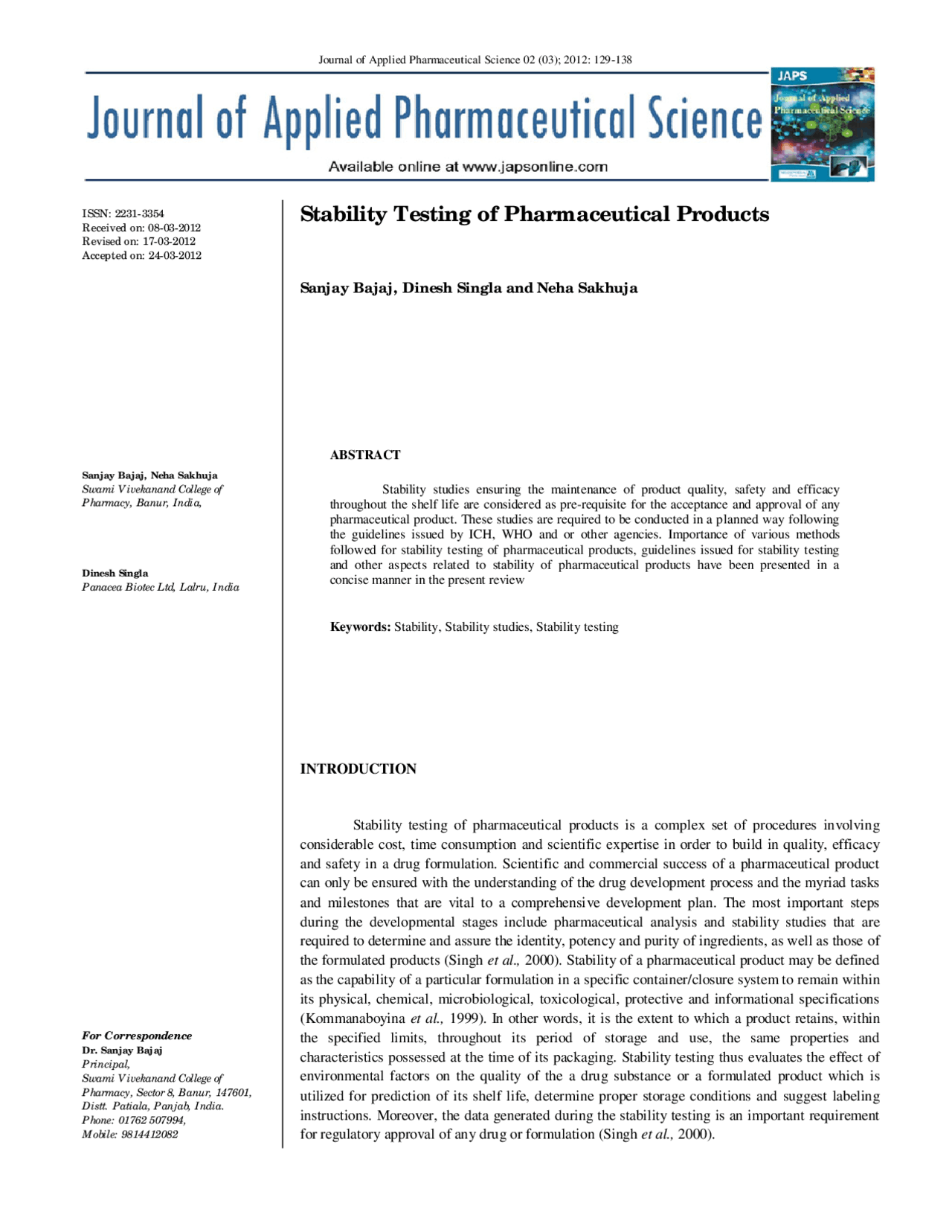 409.pdf.Stability Testing of Pharmaceutical Products | Study Guides ...