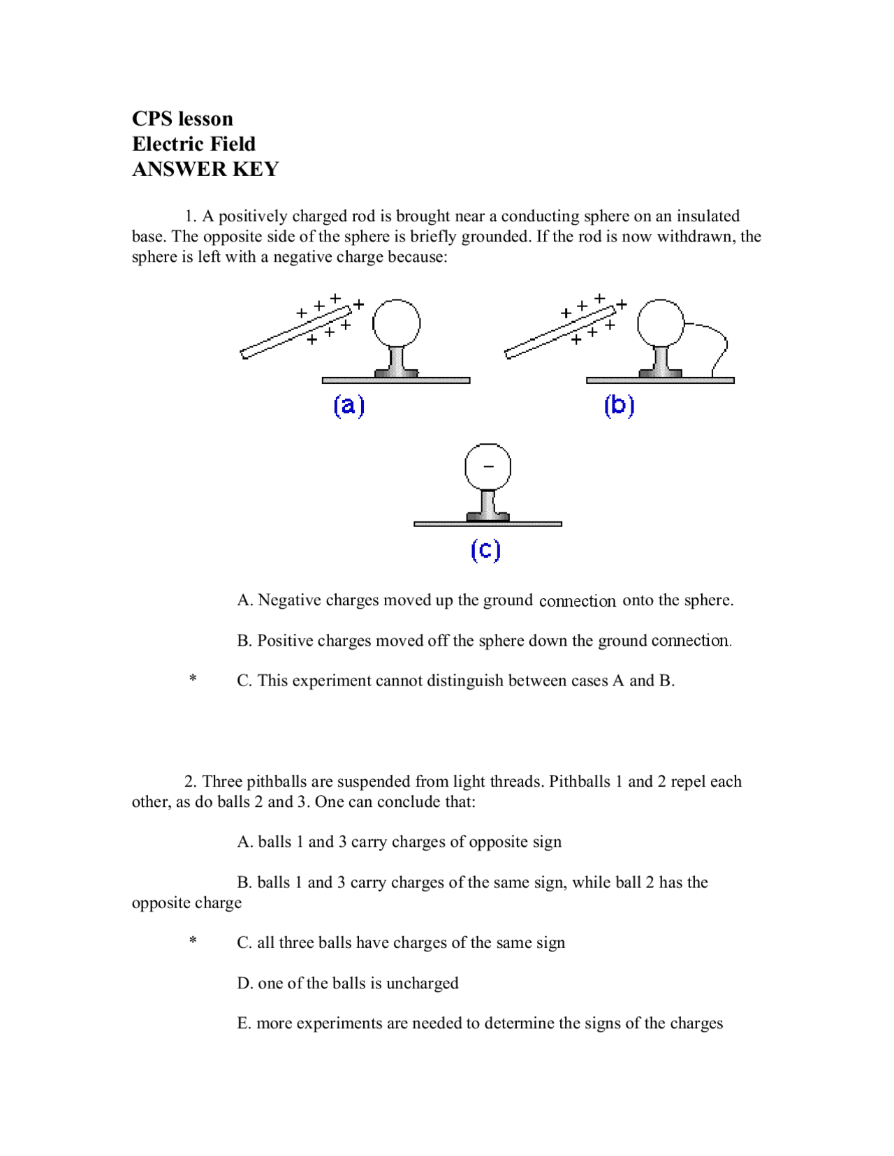 Electric Field Worksheet Answer Key | Exercises Mathematical Physics ...