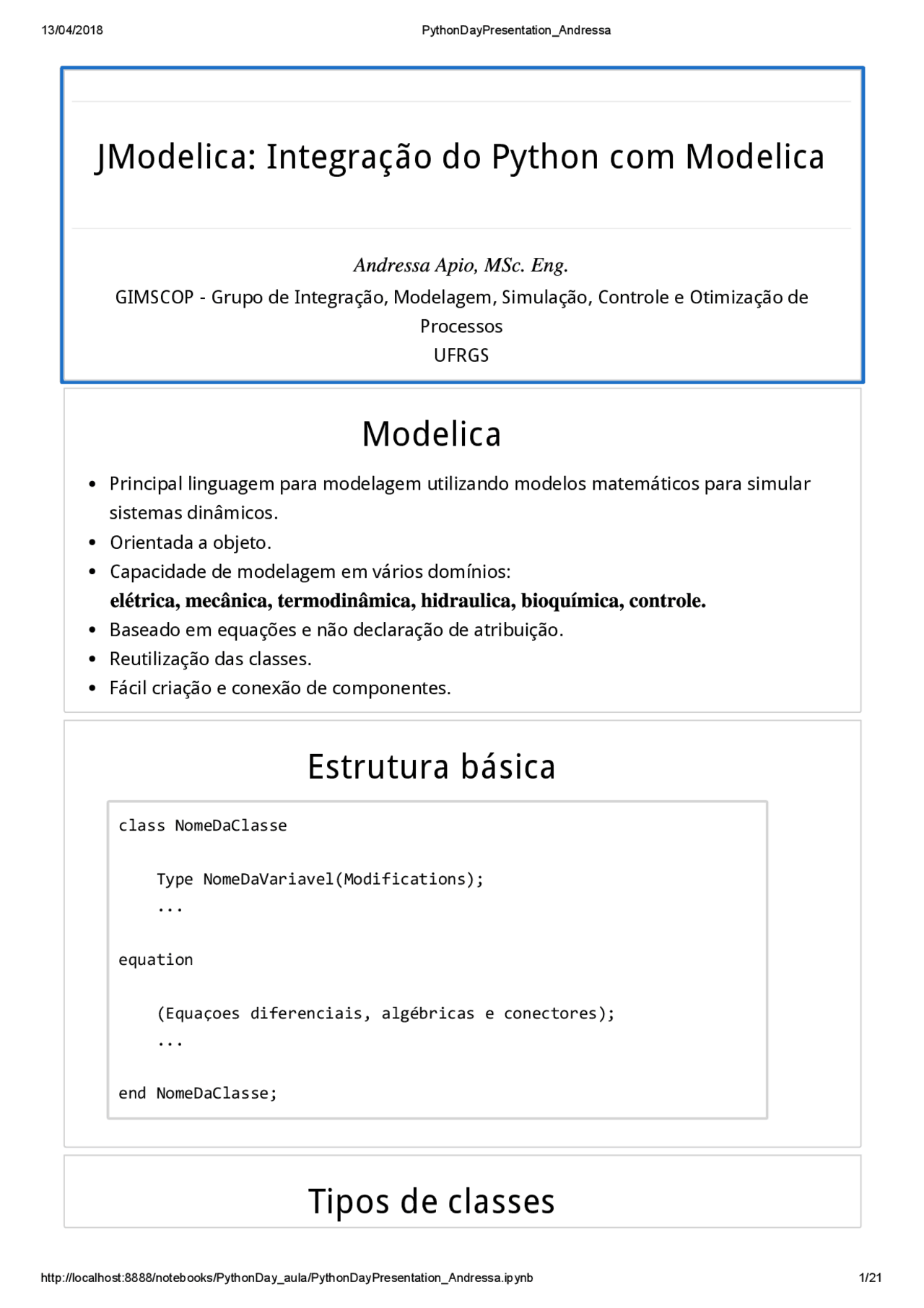 Aula de Python e Modelica - Docsity