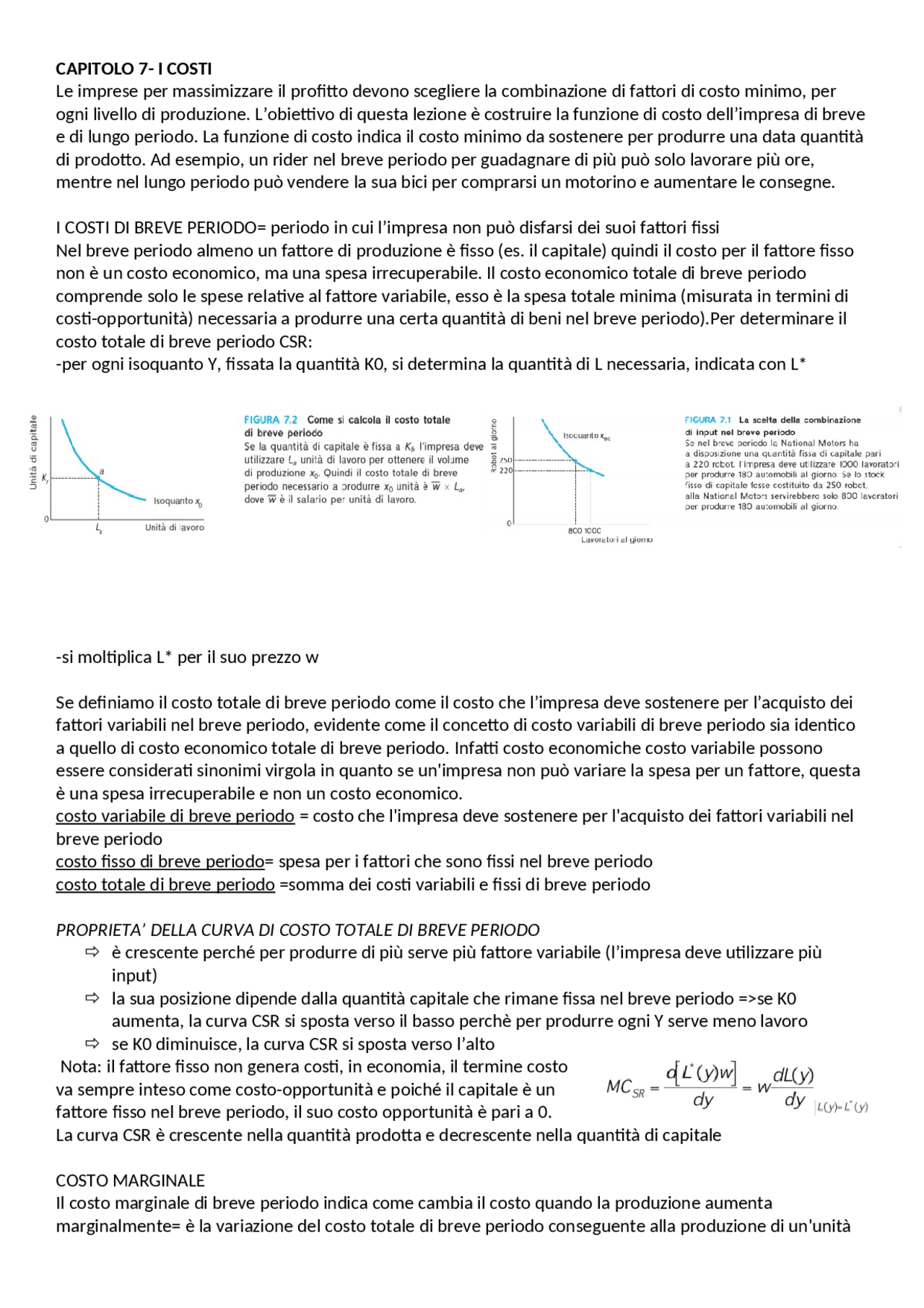 Riassunto capitolo 7 microeconomia - Docsity