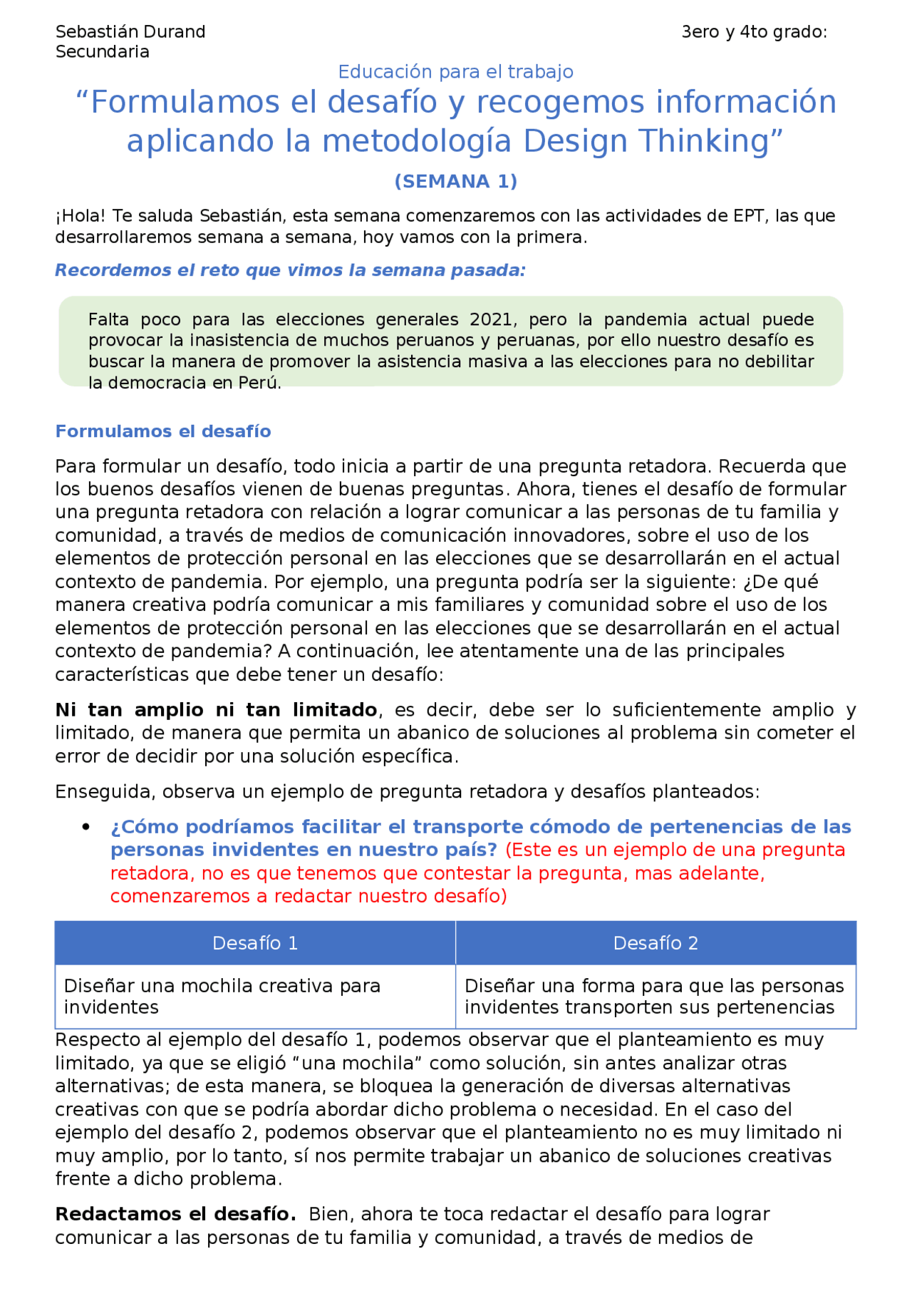 Tarea de educacion para el trabajo - Docsity