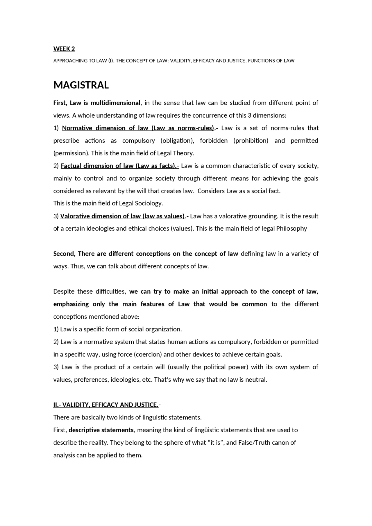 LAW METHODOLOGY AND CULTURE - Docsity