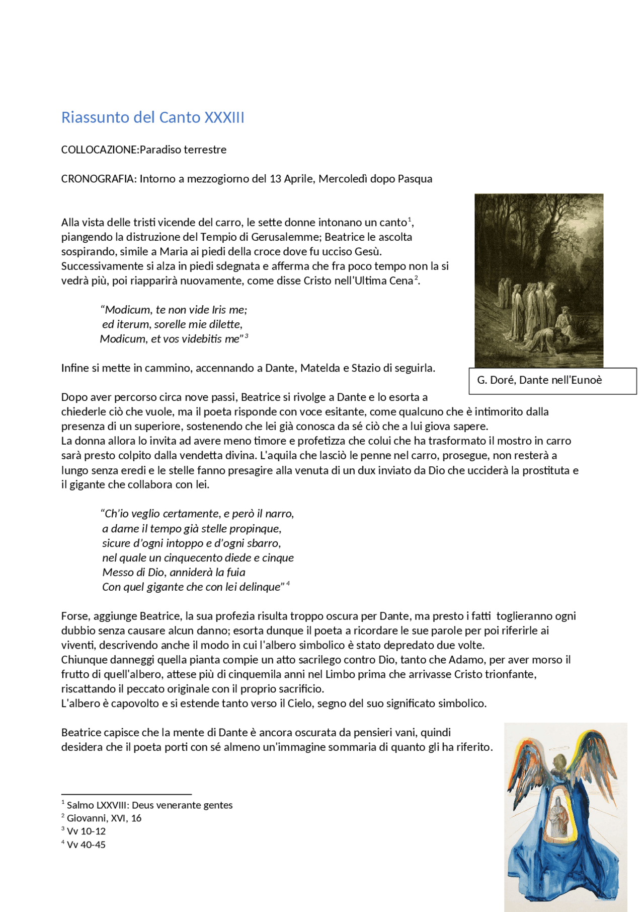 Riassunto canto XXXIII del Purgatorio Appunti