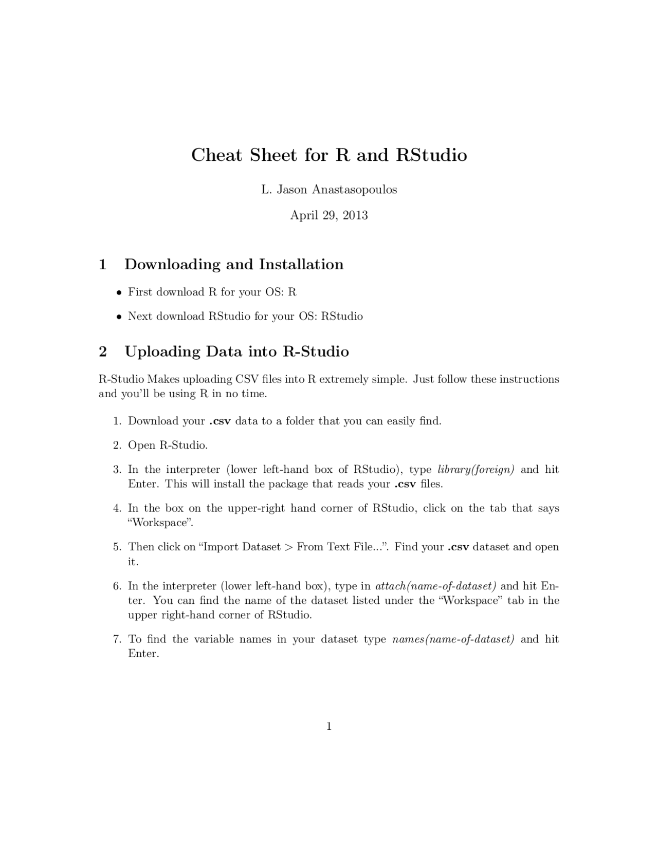 RStudio Cheat Sheet with Commands Examples | Cheat Sheet Advanced ...