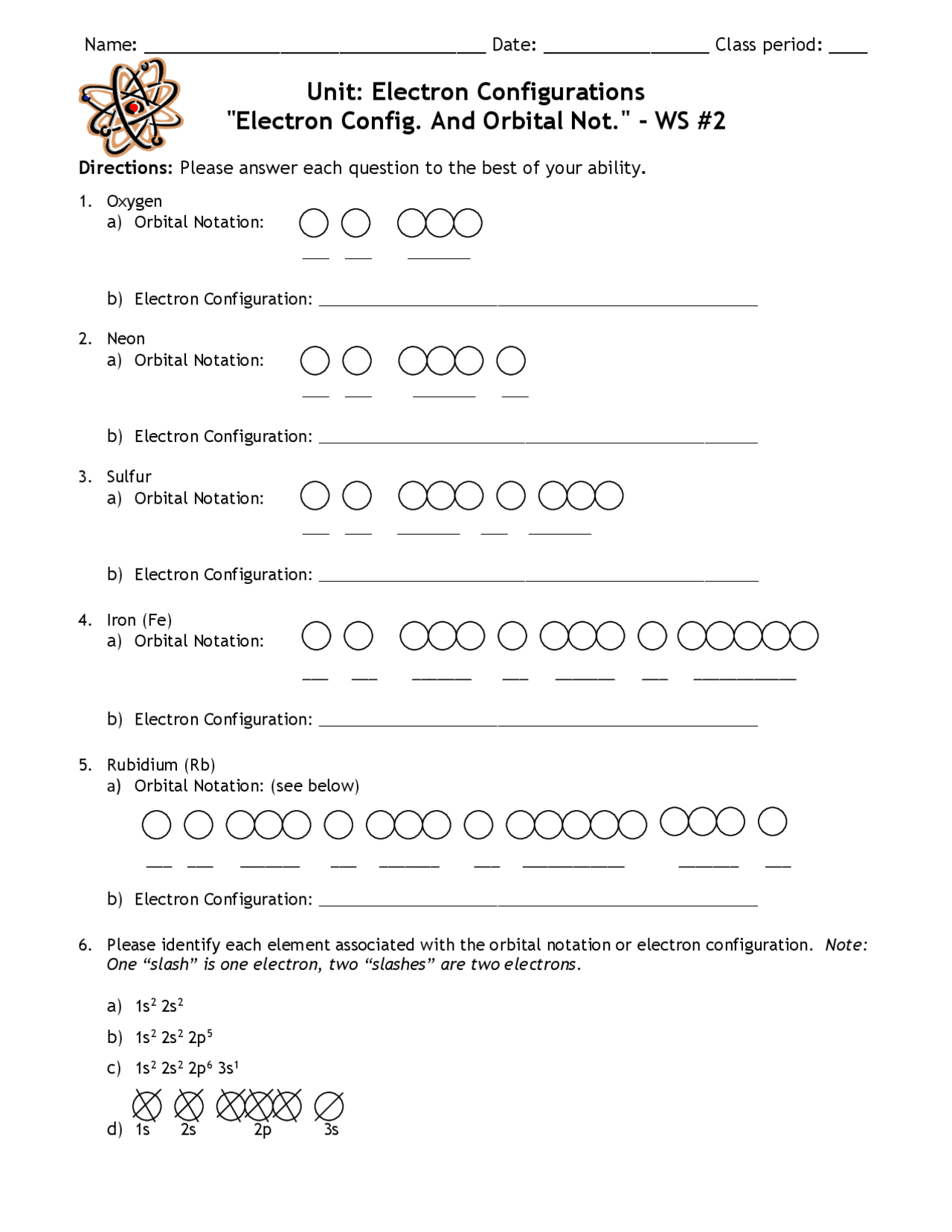 iron orbital notation