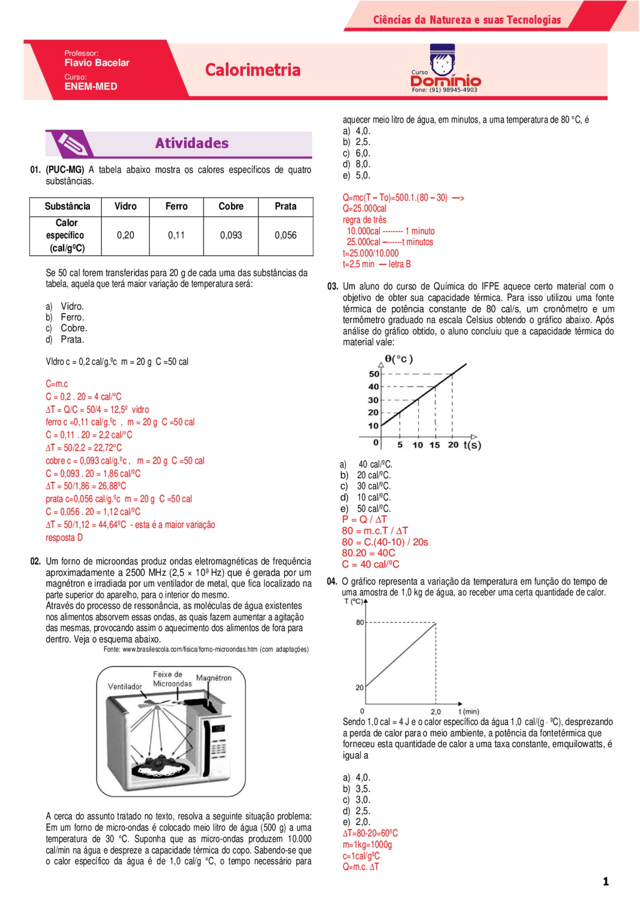 Calorimetria Exercicios Resolvidos 2 Ano - FDPLEARN