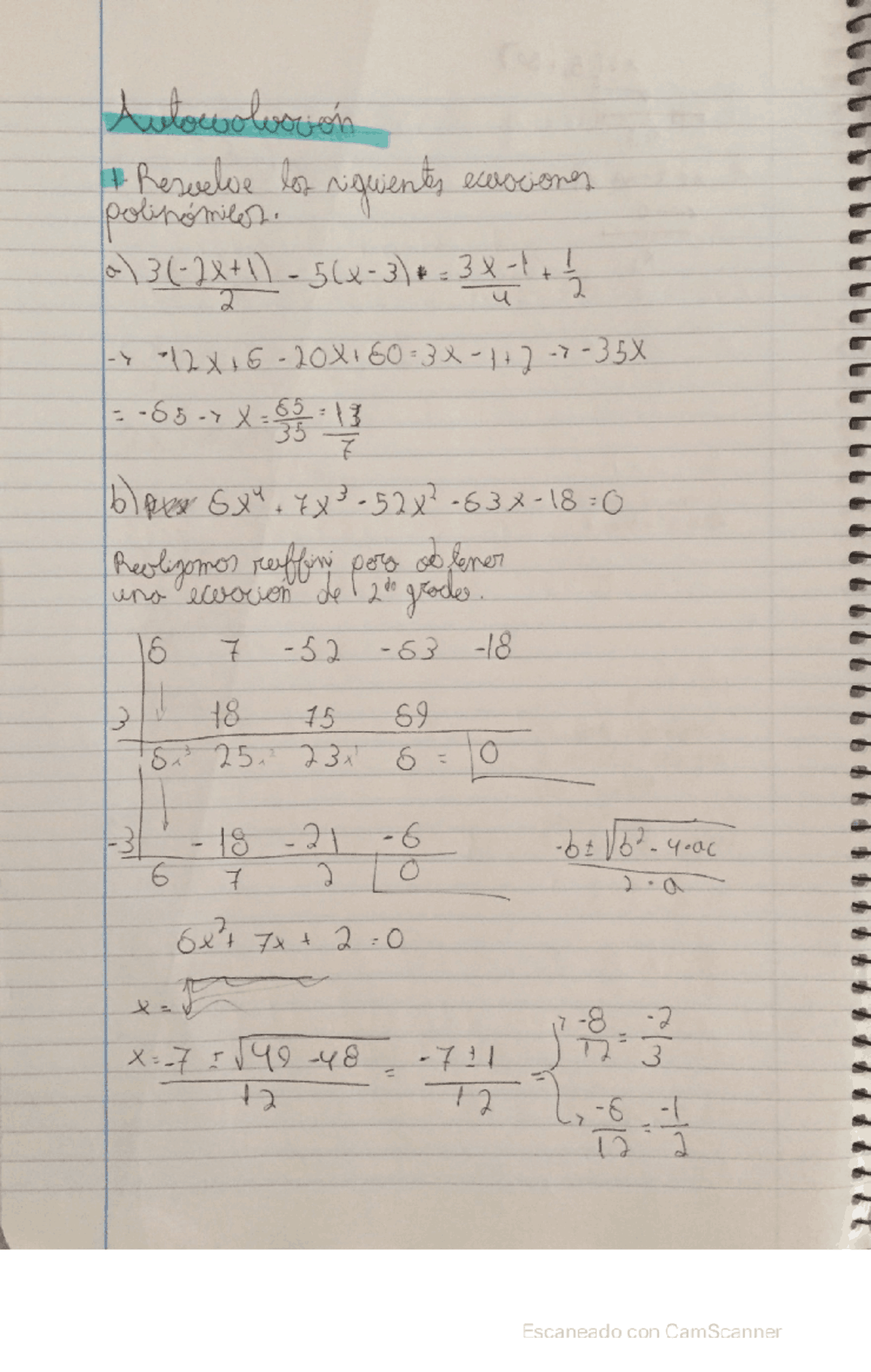 Repaso de mates (autoevaluación) 4 ESO SM | Apuntes de Matemáticas ...