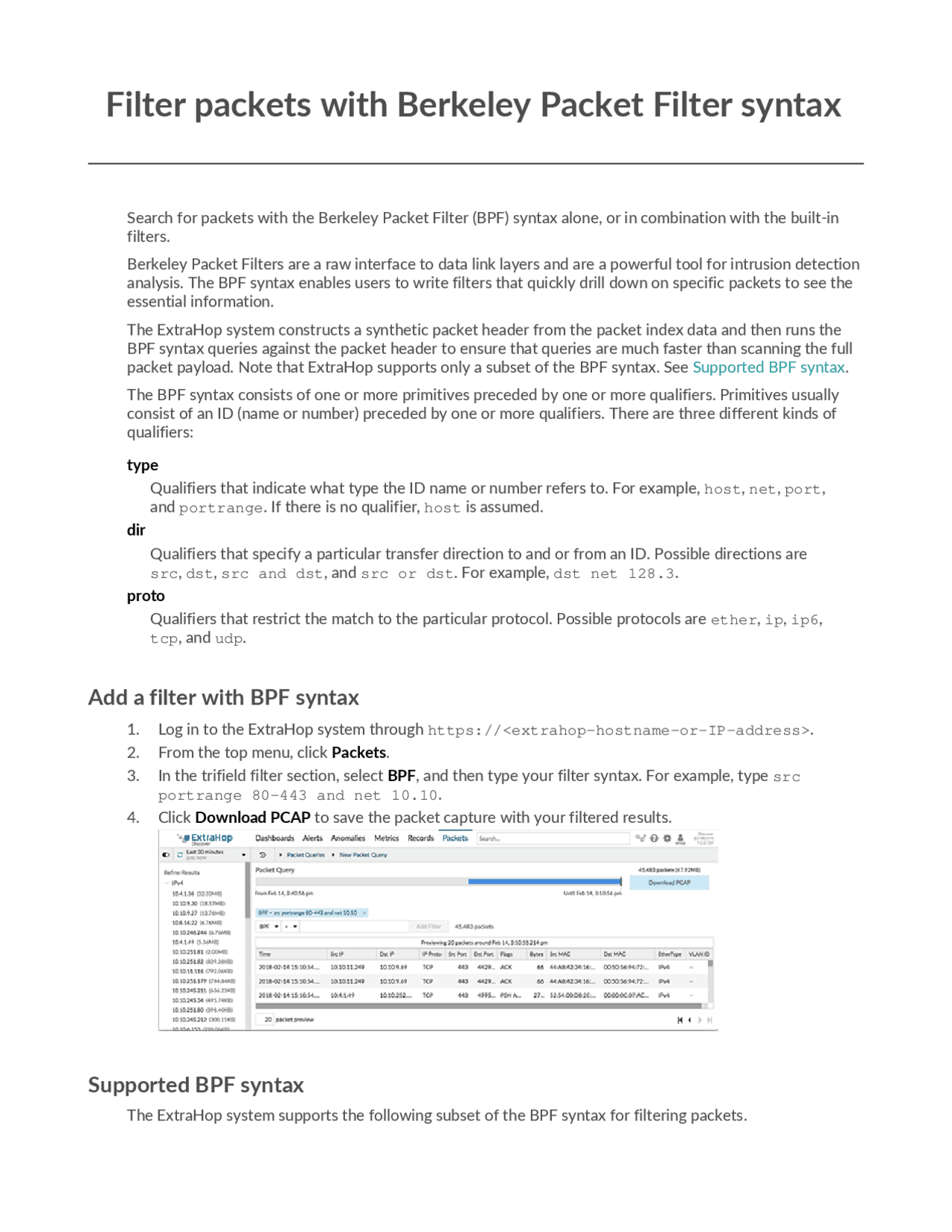 Berkeley Packet Filter BPF Cheat Sheet Cheat Sheet Operating Systems