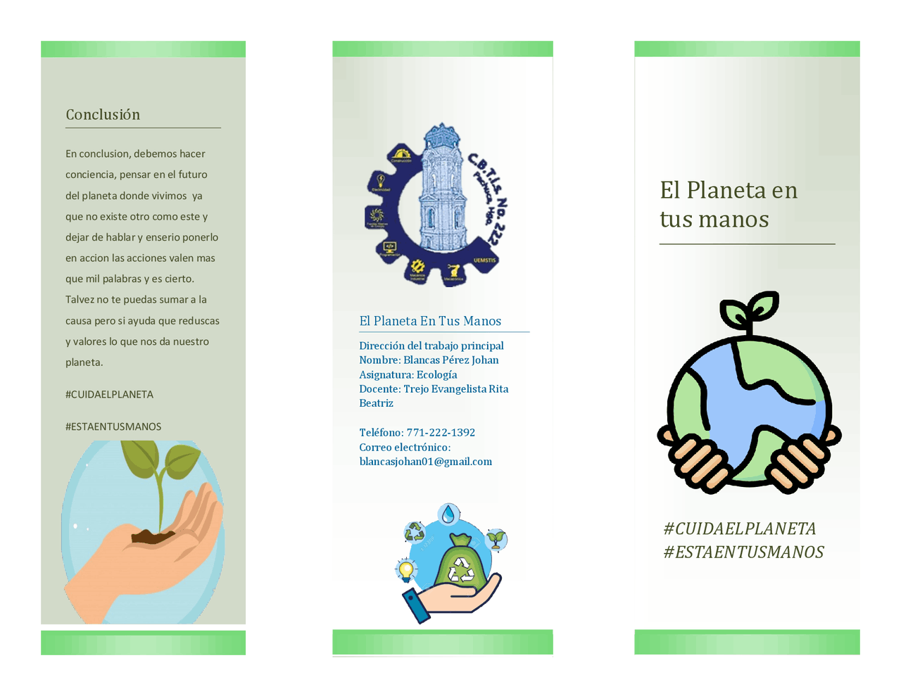 Tríptico Sobre El Cuidado Del Medio Ambiente | Monografías, Ensayos de