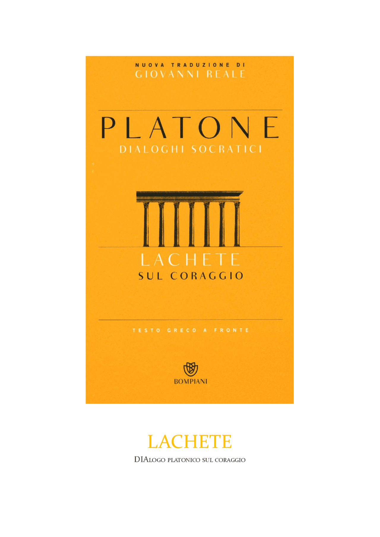 LACHETE Libro riassunto di Platone Sintesi del corso di Filosofia