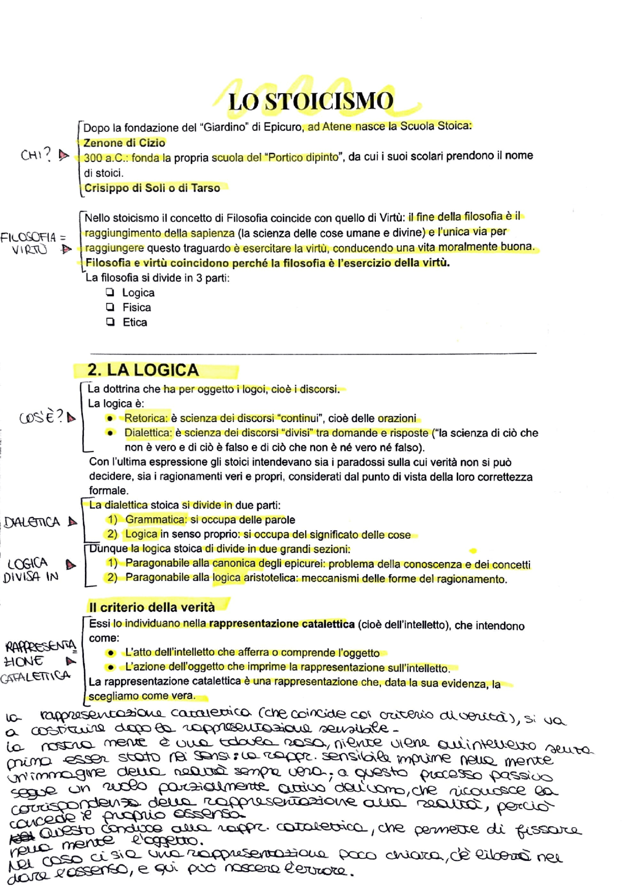 La scuola stoica (stoicismo) - Docsity