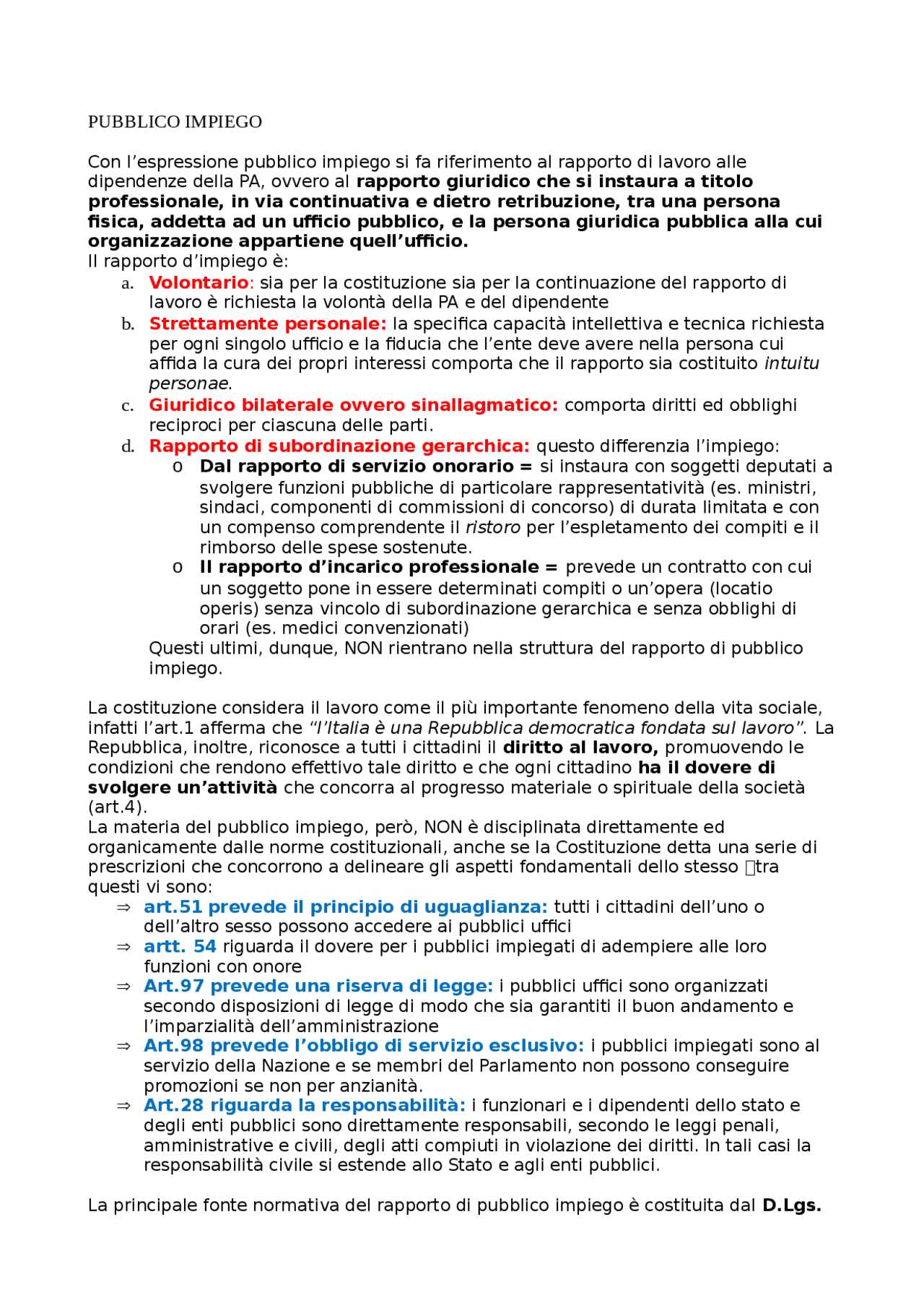 Disciplina del pubblico impiego | Dispense di Diritto Amministrativo