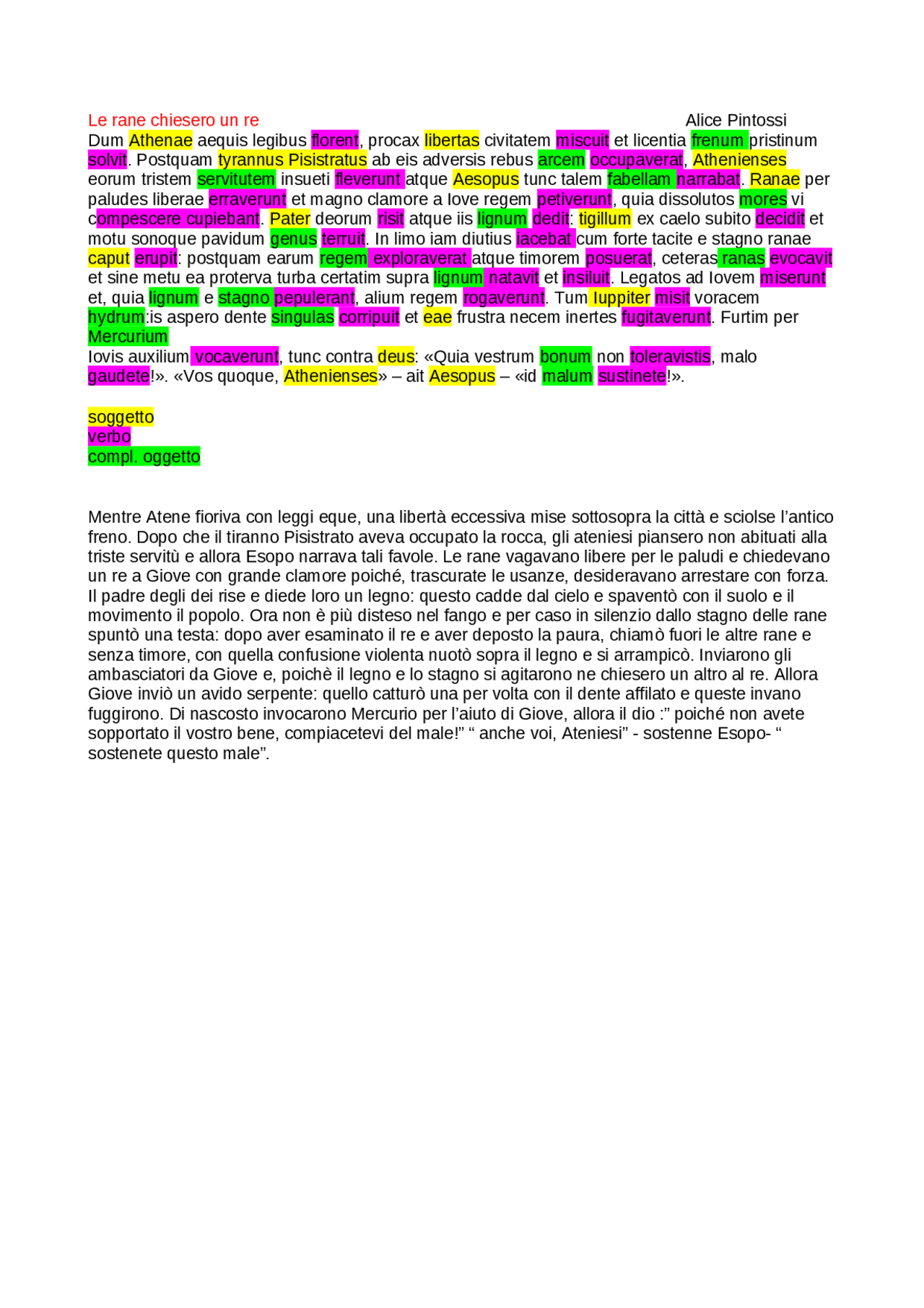 Le rane chiesero un re Esercizi di Latino Docsity Le rane chiesero un re Esercizi di Latino Docsity