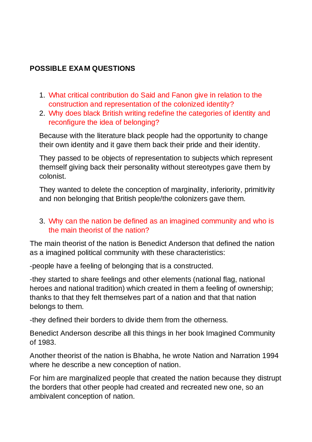 The Buddha Of Suburbia Summary Chapter By Chapter Exam questions Brick Lane ,The Buddha of Suburbia , This is London | Prove  d'esame di Letteratura Inglese | Docsity
