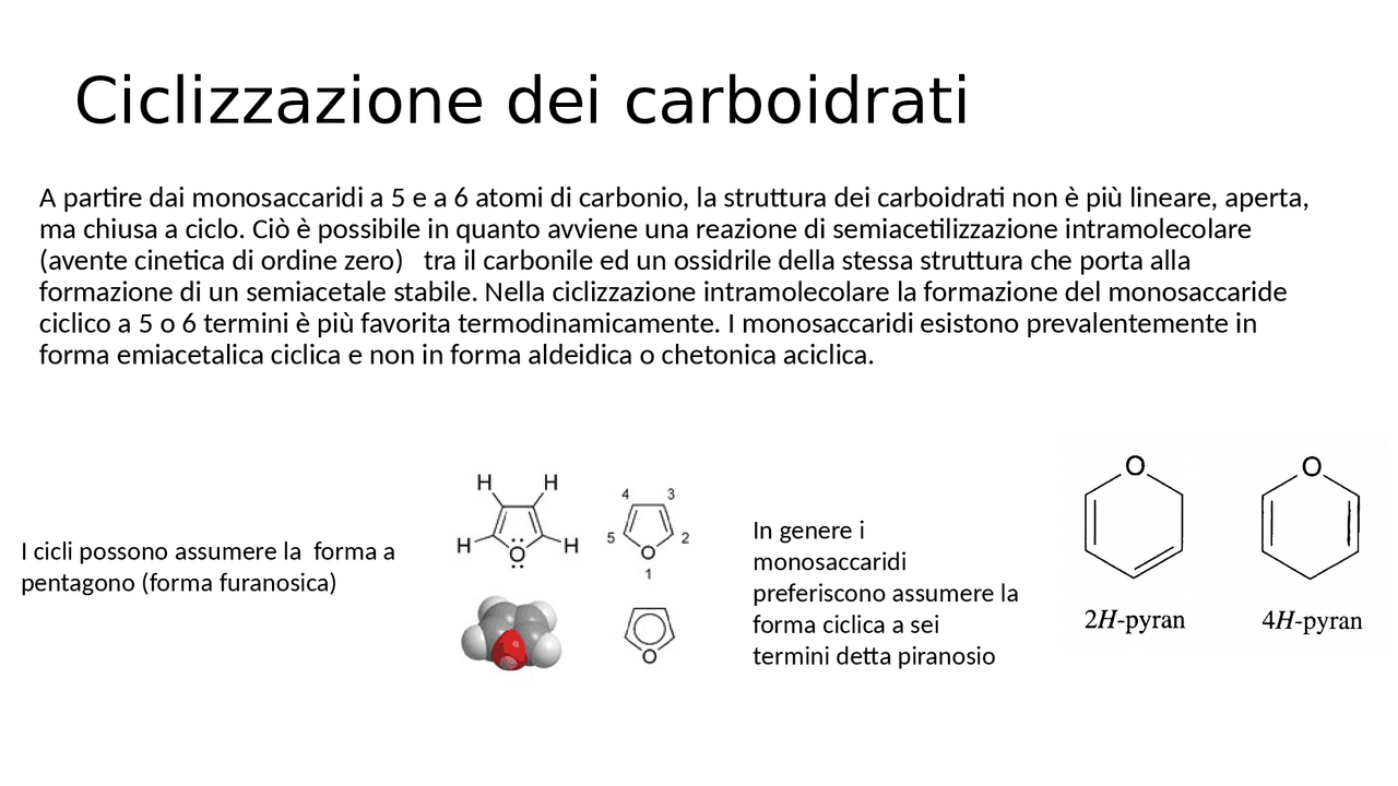 Ciclizzazione dei carboidrati Docsity