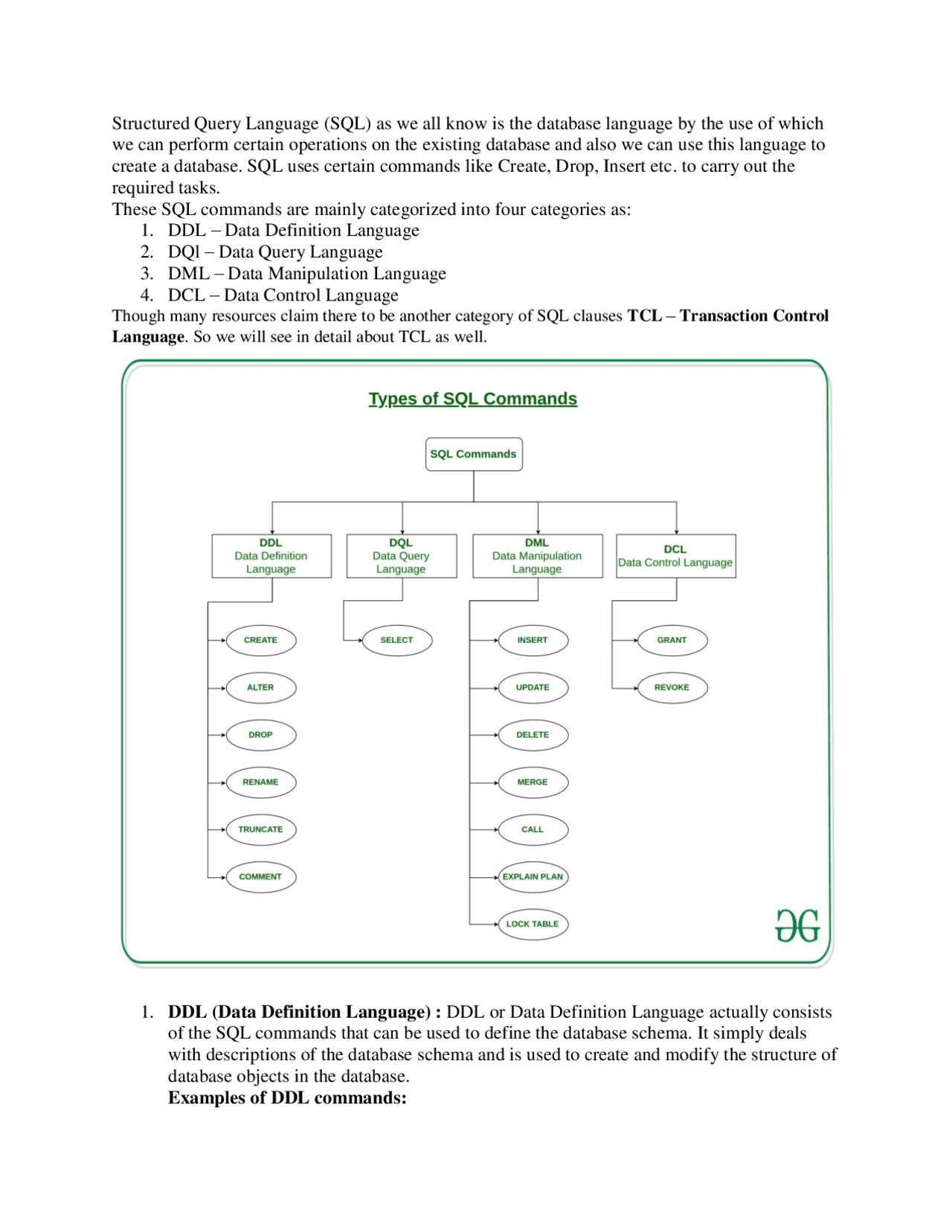 Structured query language tutorial - Docsity