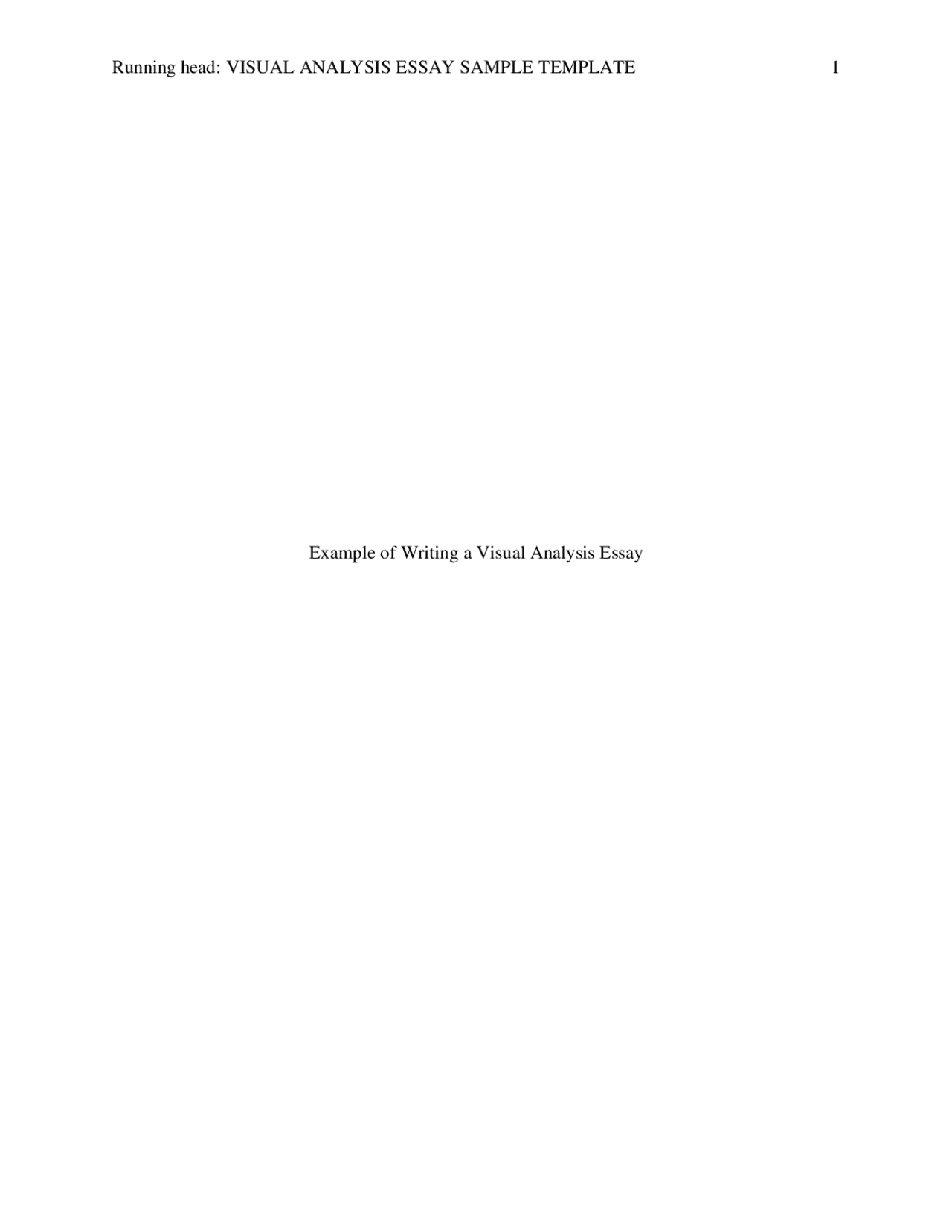 Template and Example of Writing a Visual Analysis Essay | Essays ...