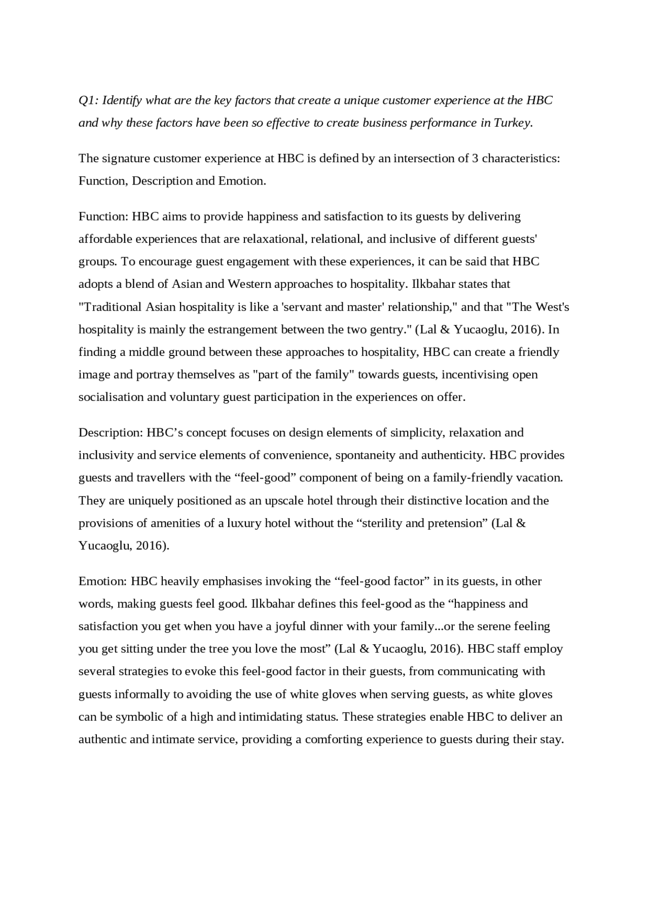 HBC Strategic Services Project - Docsity